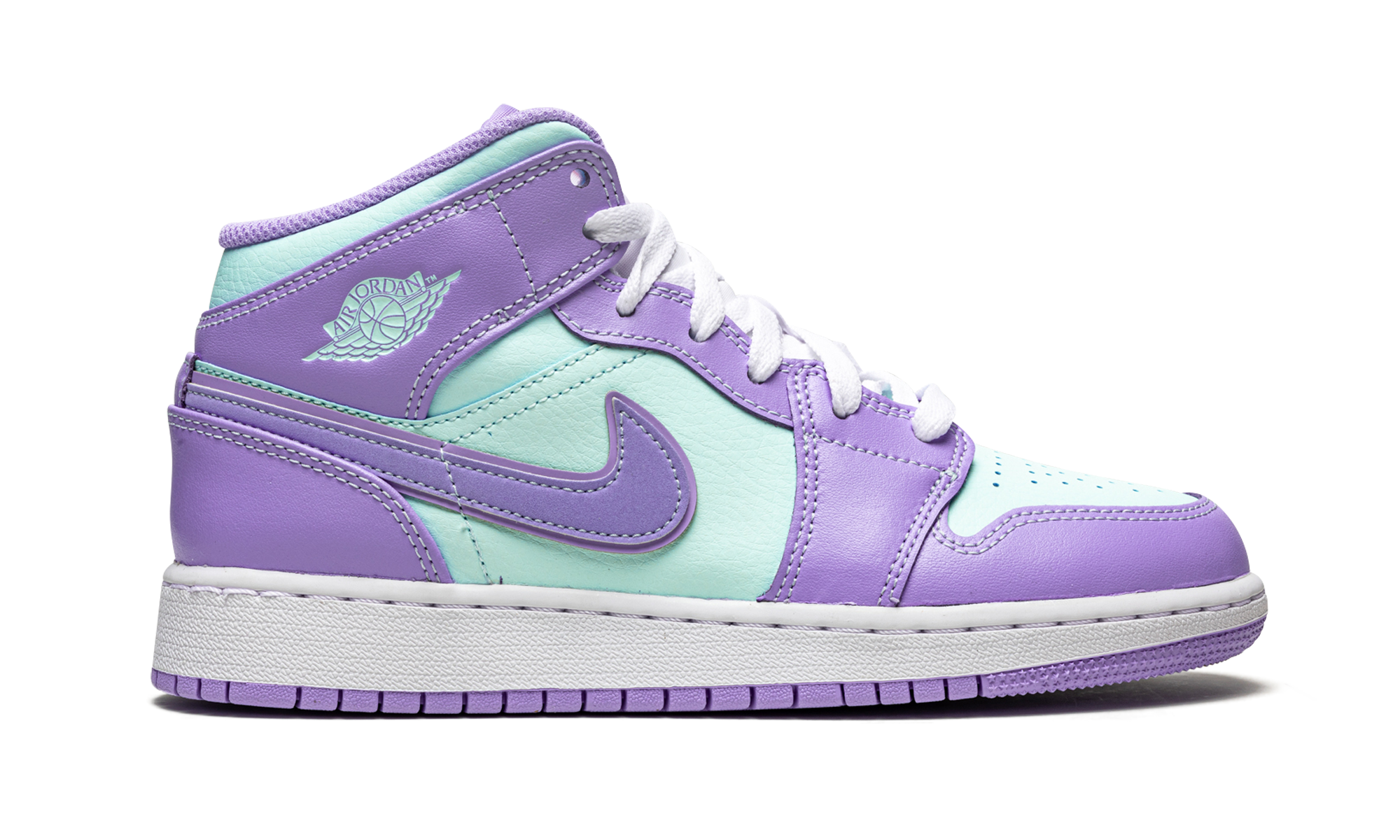 jordan 1 mid purple aqua gs+554725-500+right view