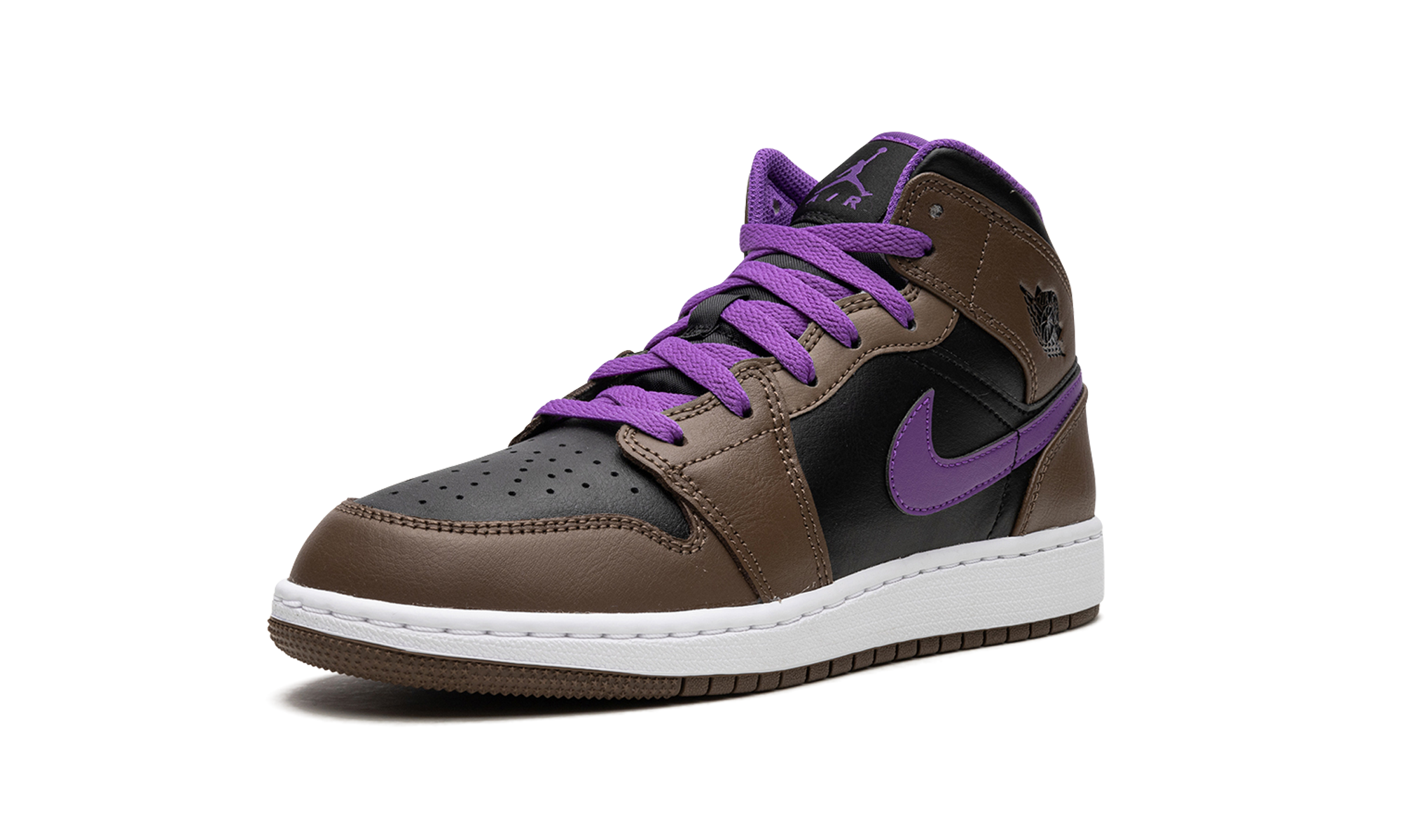 jordan 1 mid purple mocha gs+DQ8423-215+left diagnol single view