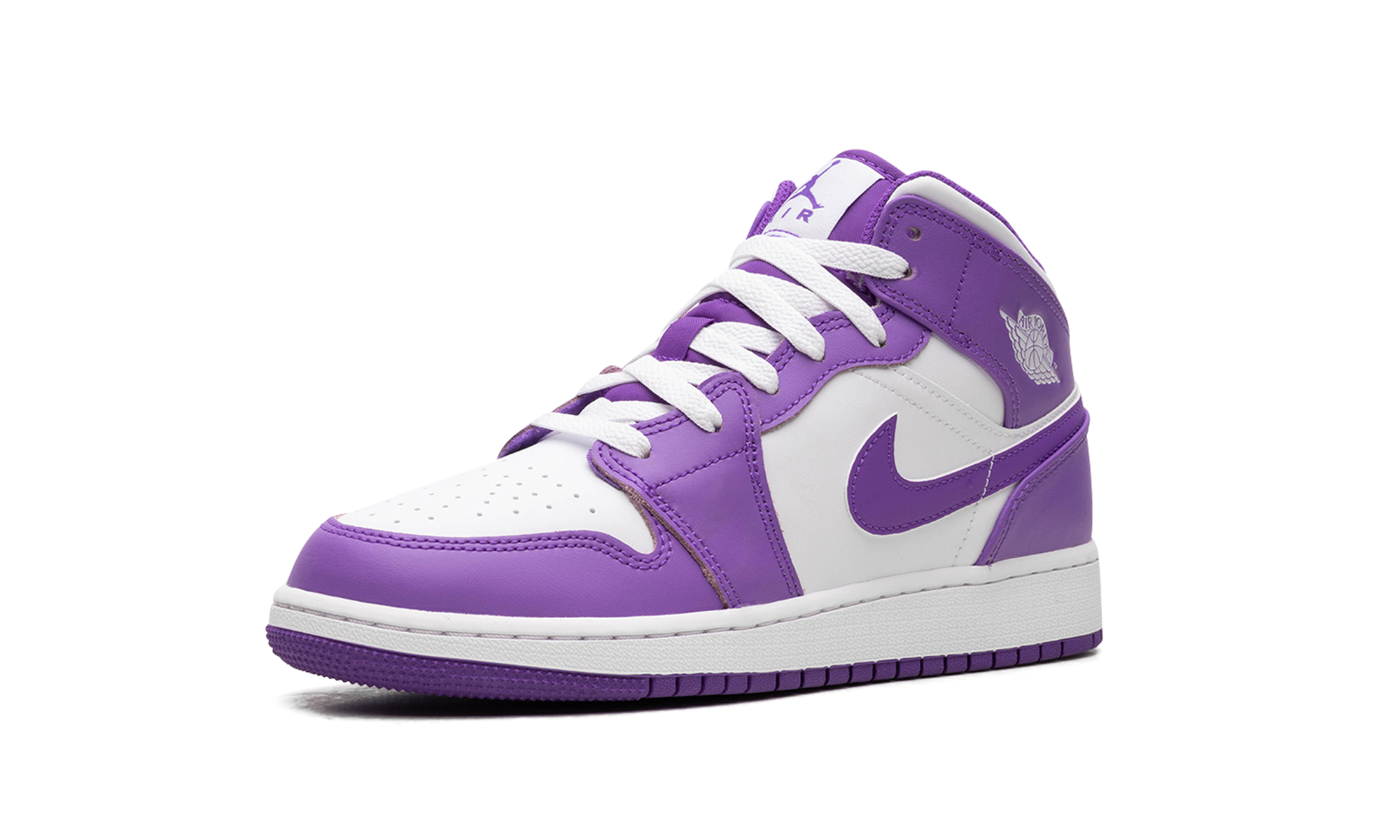 jordan 1 mid purple venom gs+DQ8423-511+left diagnol single view
