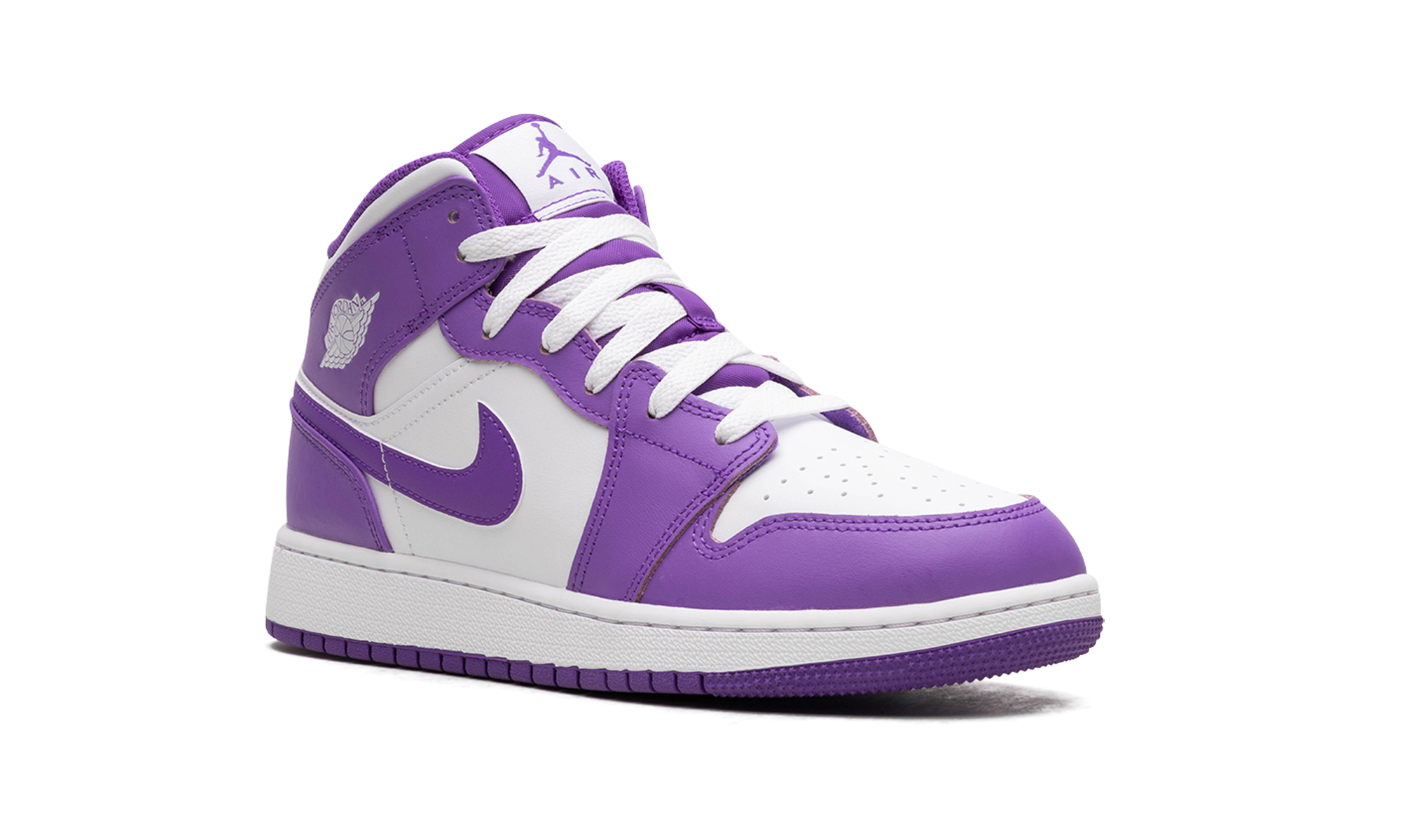 jordan 1 mid purple venom gs+DQ8423-511+diagnol right view