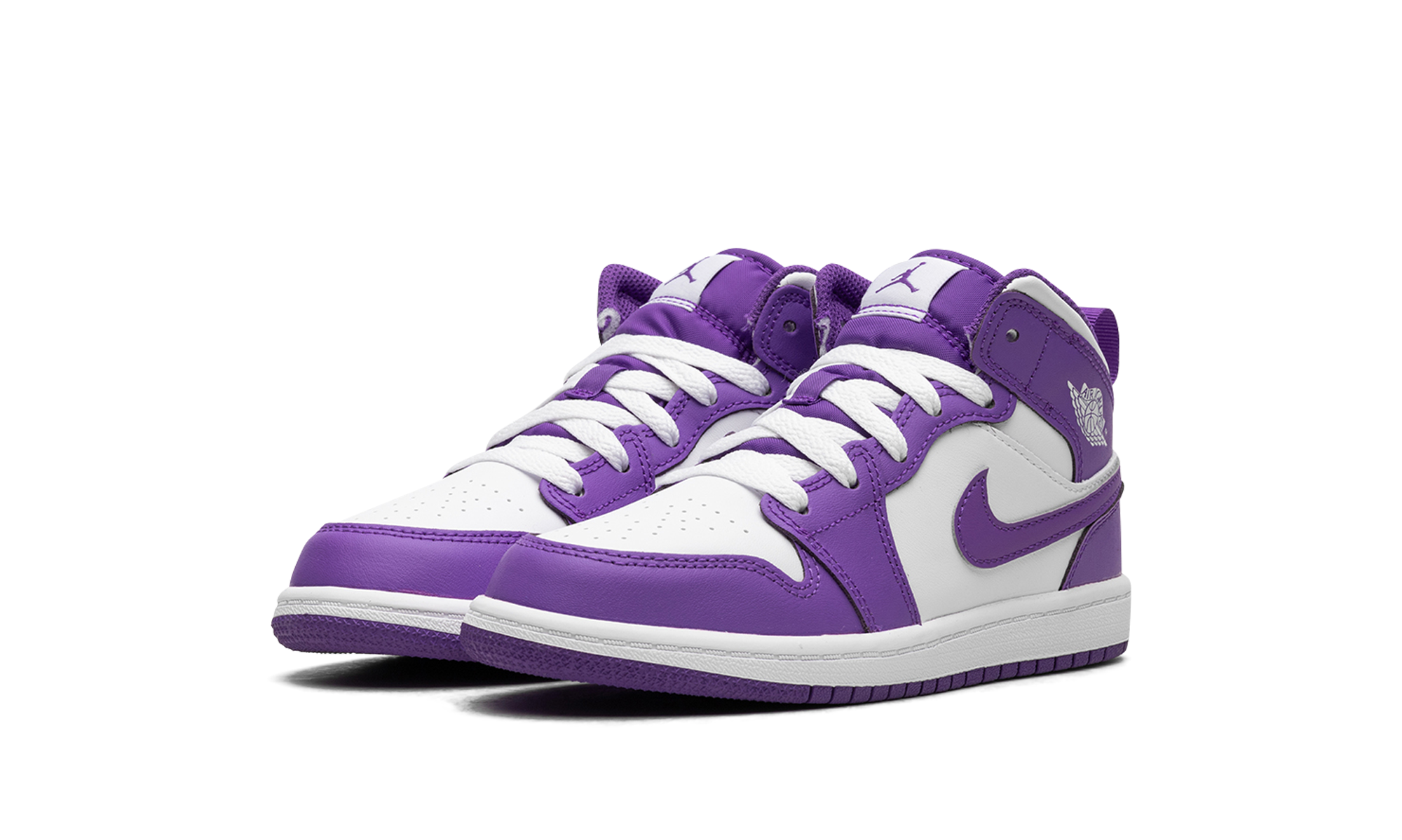 jordan 1 mid purple venom ps+DQ8424-511+diagnol left view