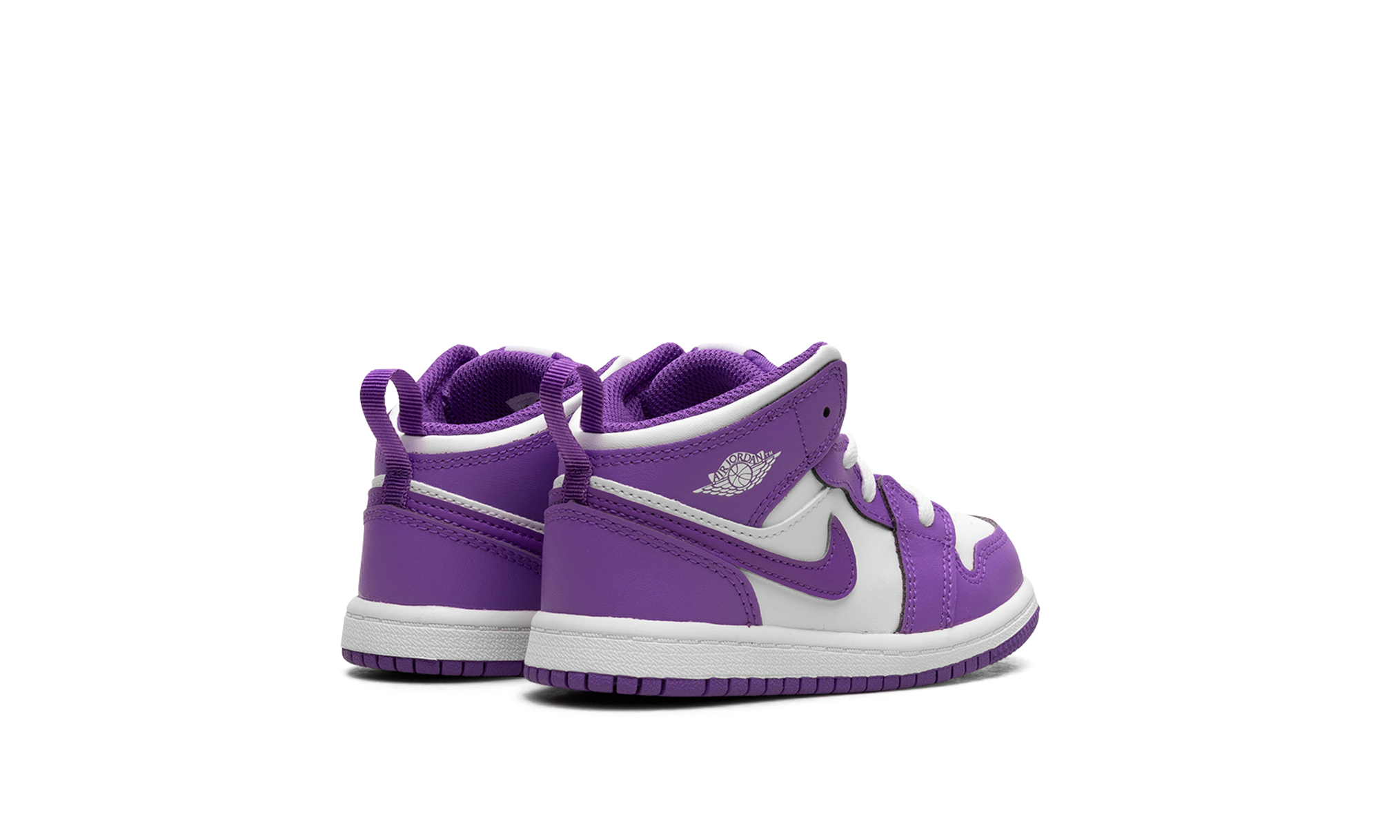 jordan 1 mid purple venom td+DQ8425-511+diagnol right behind view