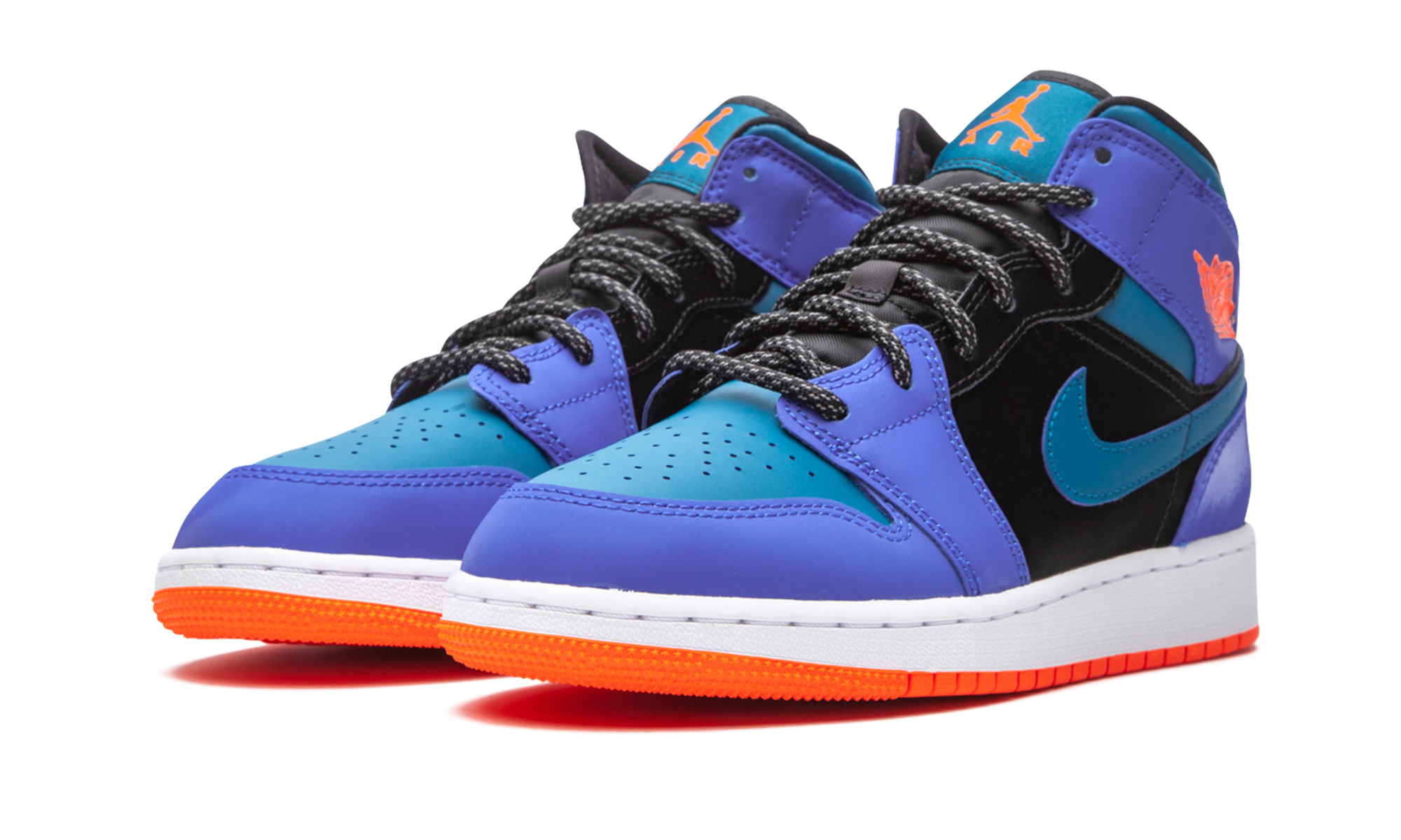 jordan 1 mid racer blue green abyss gs+554725-440+diagnol left view