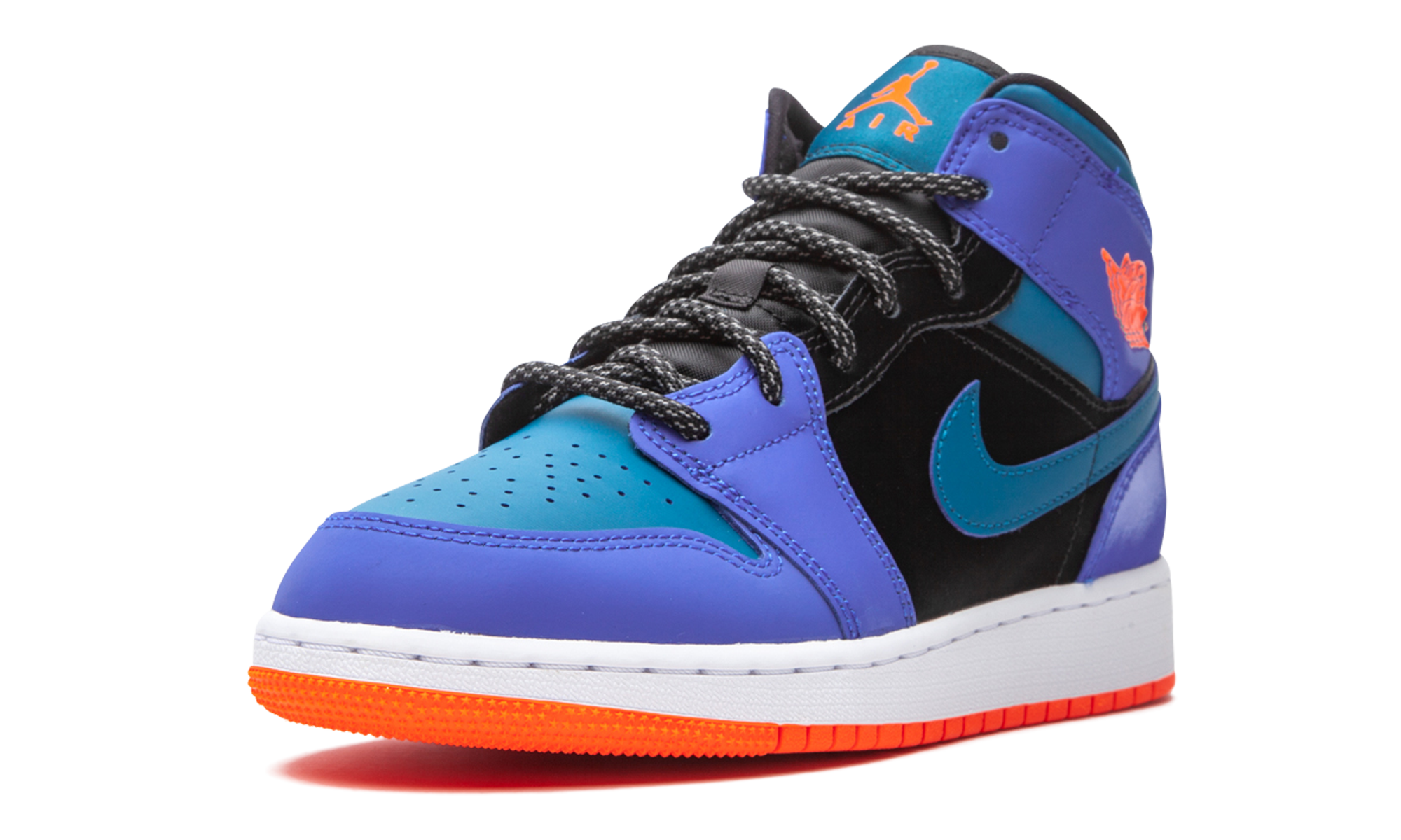 jordan 1 mid racer blue green abyss gs+554725-440+left diagnol single view