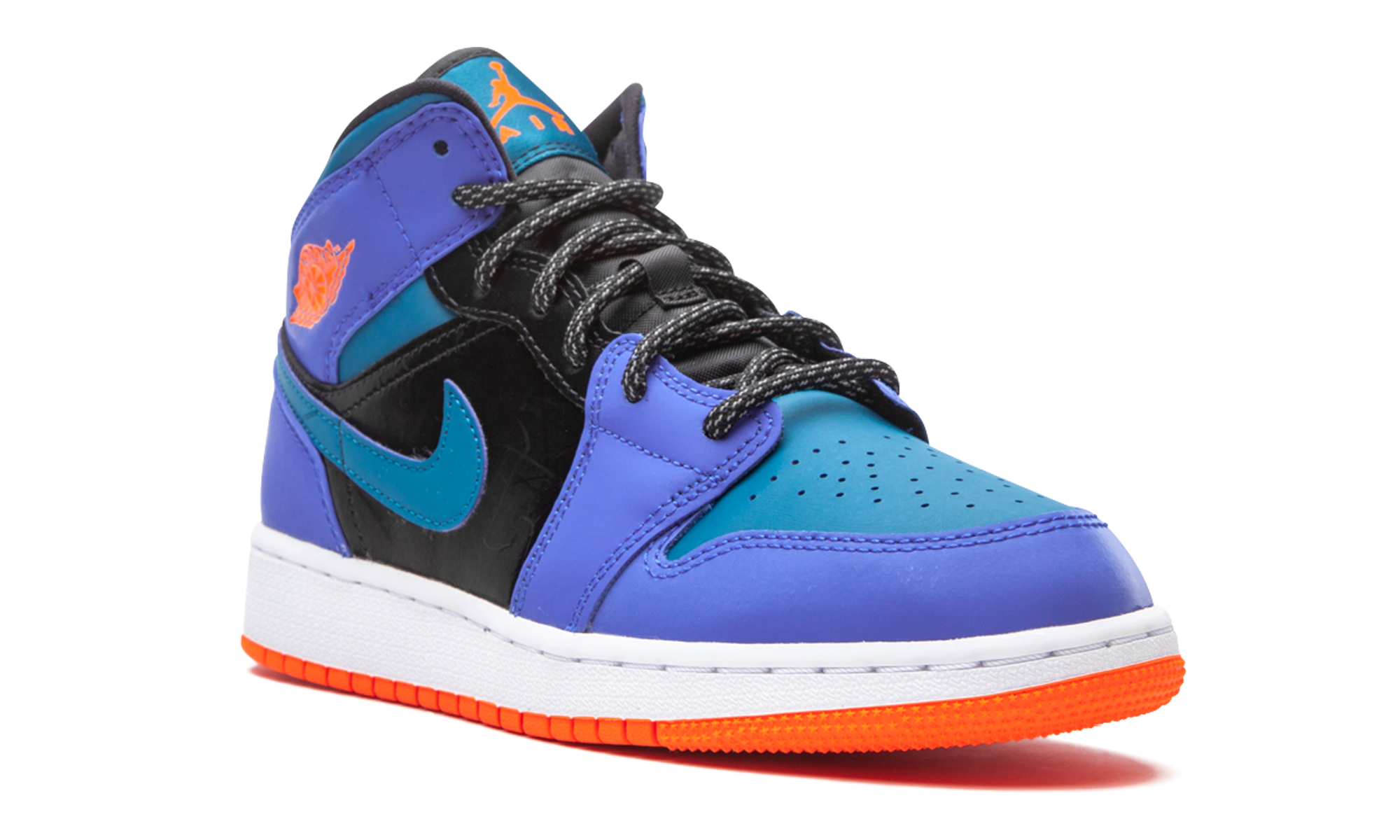 jordan 1 mid racer blue green abyss gs+554725-440+diagnol right view
