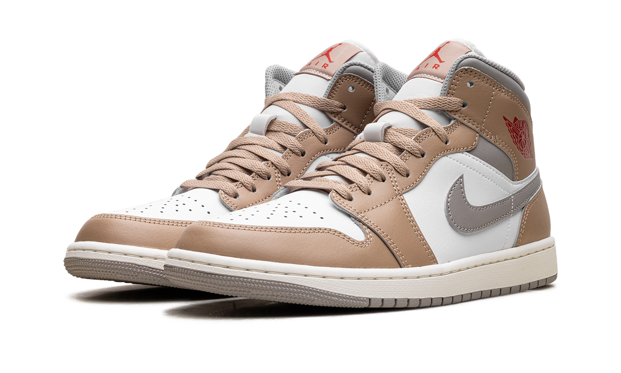 jordan 1 mid rattan white college grey+DQ8426-200+diagnol left view
