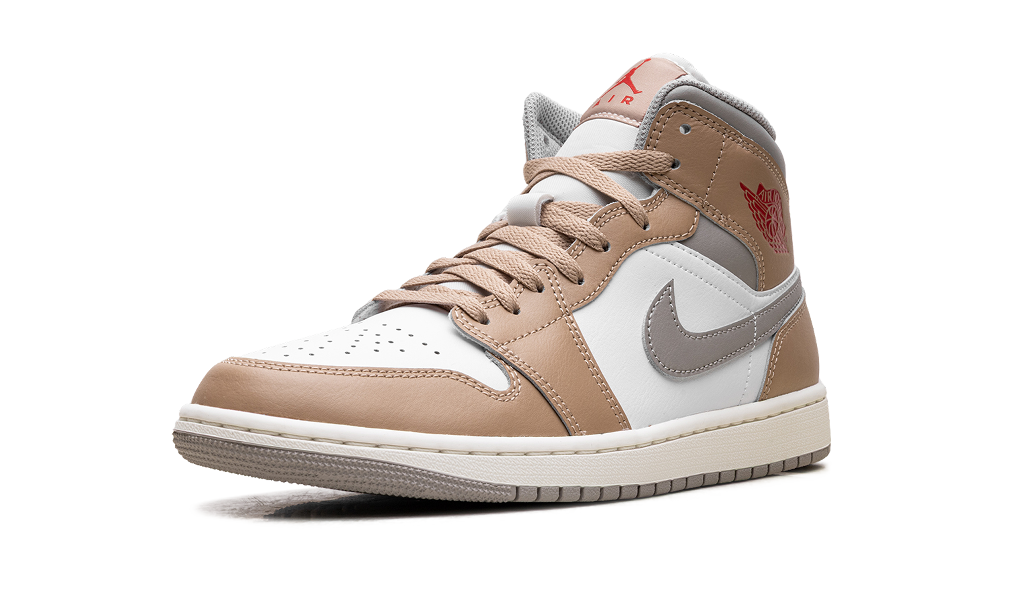 jordan 1 mid rattan white college grey+DQ8426-200+left diagnol single view