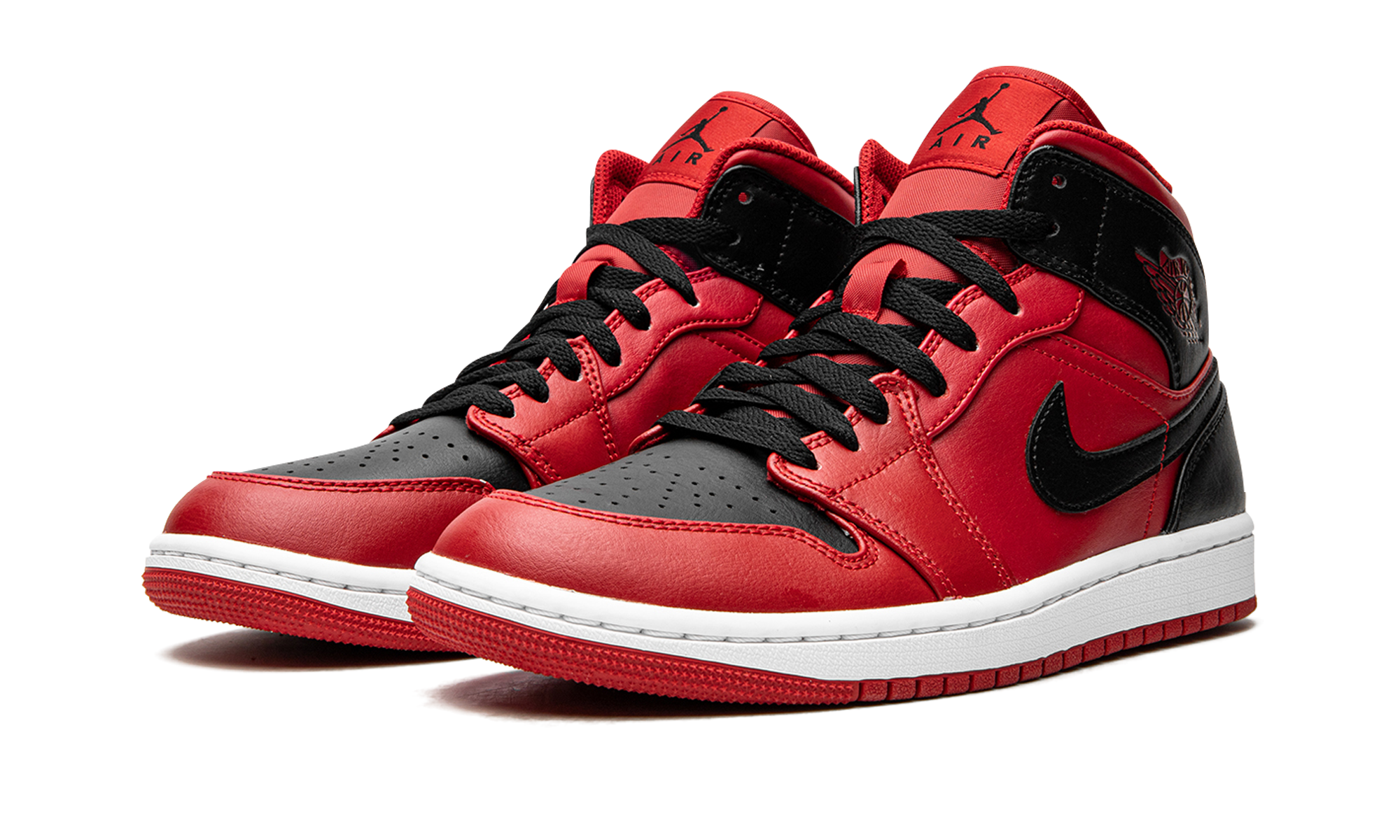 jordan 1 mid reverse bred 2021+554724-660+diagnol left view