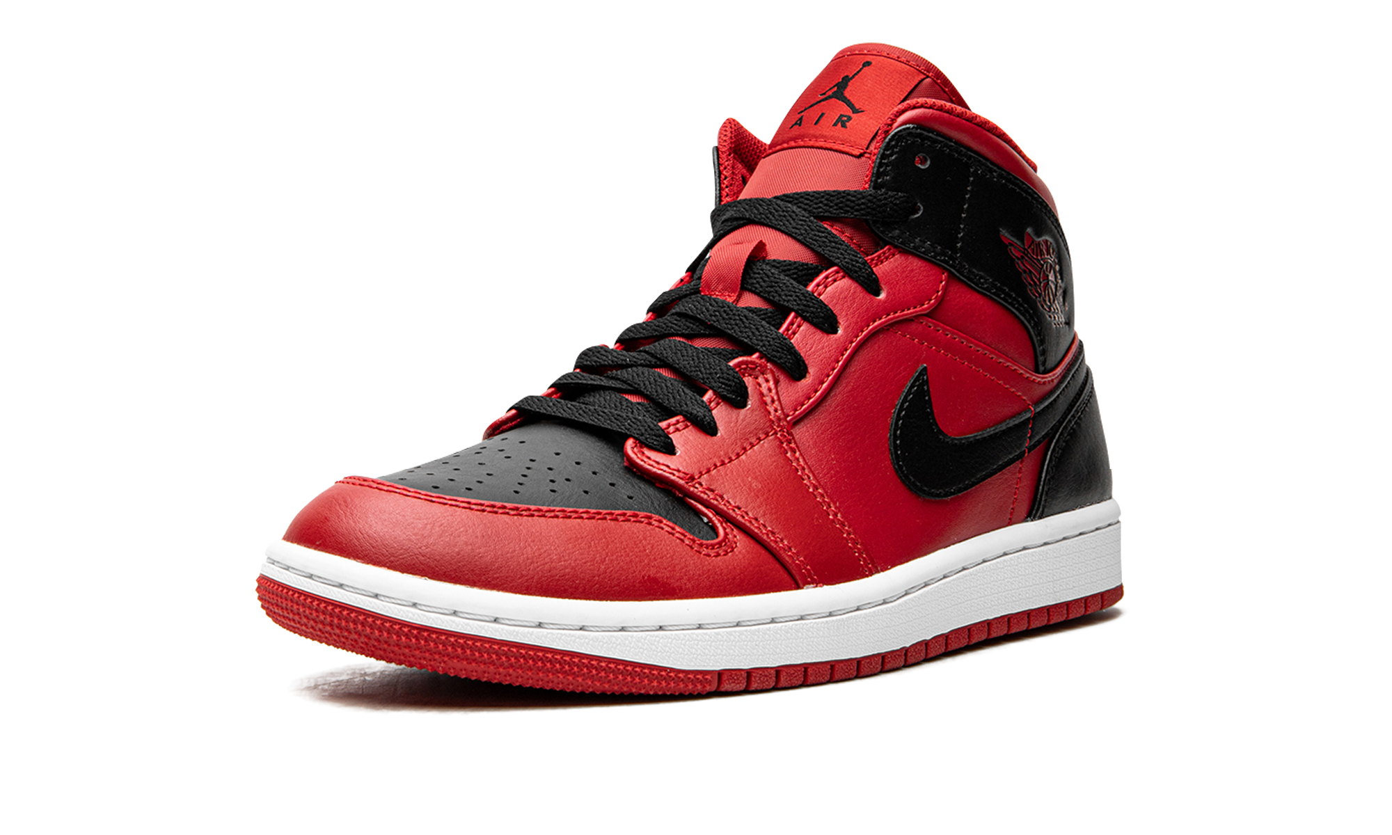 jordan 1 mid reverse bred 2021+554724-660+left diagnol single view