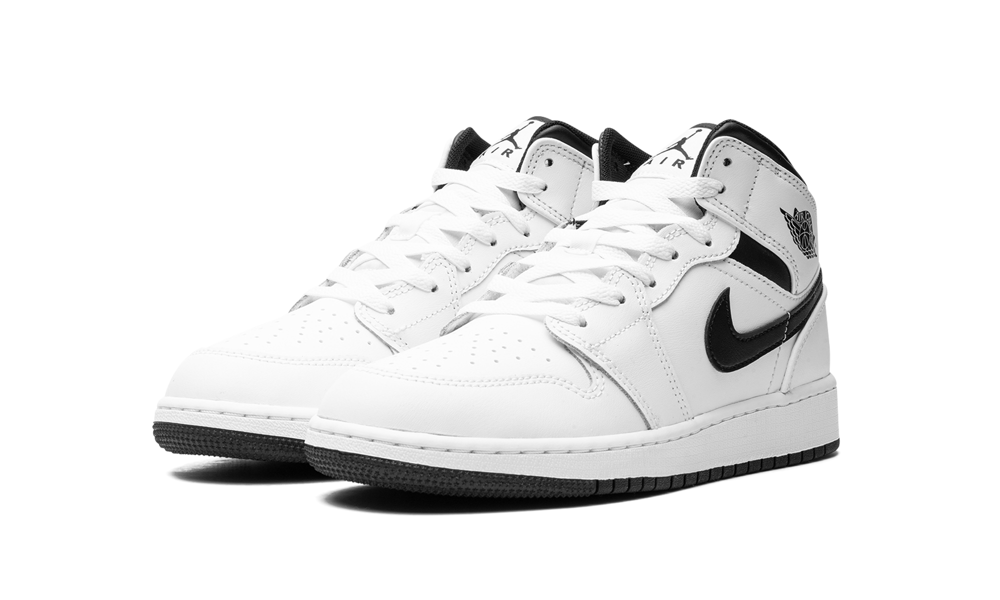 jordan 1 mid reverse panda gs+DQ8423-132+diagnol left view