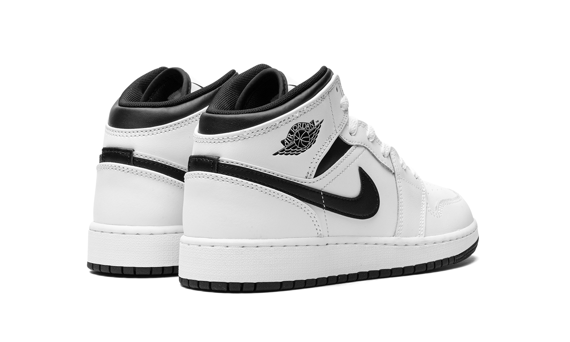jordan 1 mid reverse panda gs+DQ8423-132+diagnol right behind view