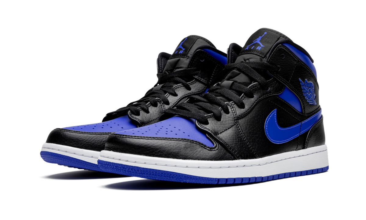 jordan 1 mid royal 2020+554724-068+diagnol left view