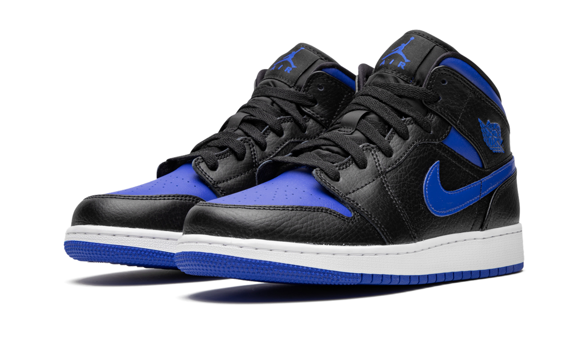jordan 1 mid royal 2020 gs+554725-068+diagnol left view