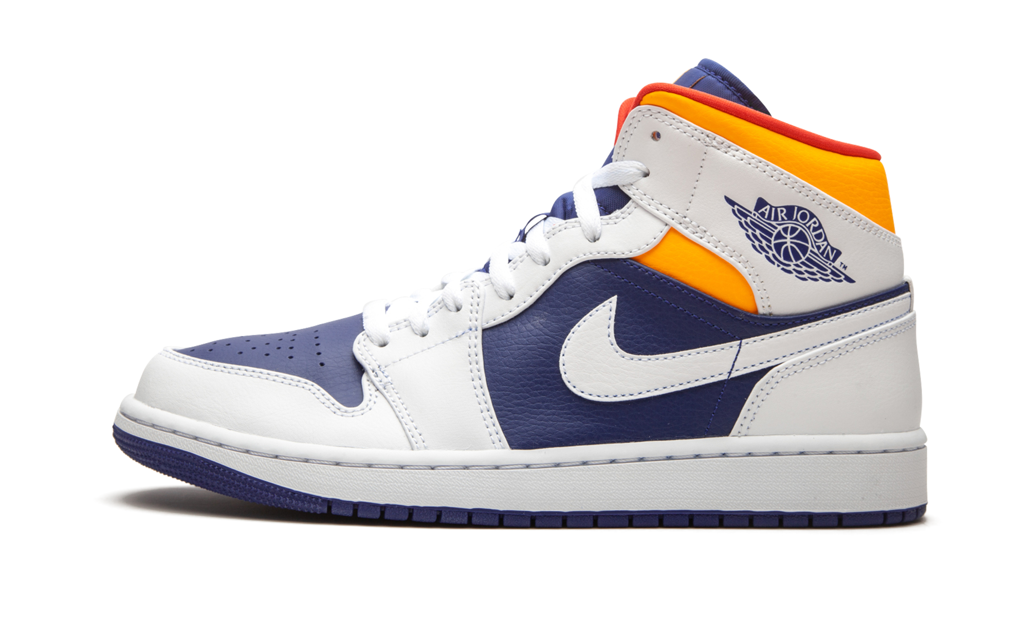 jordan 1 mid royal blue laser orange+554724-131+diagnol right view 1