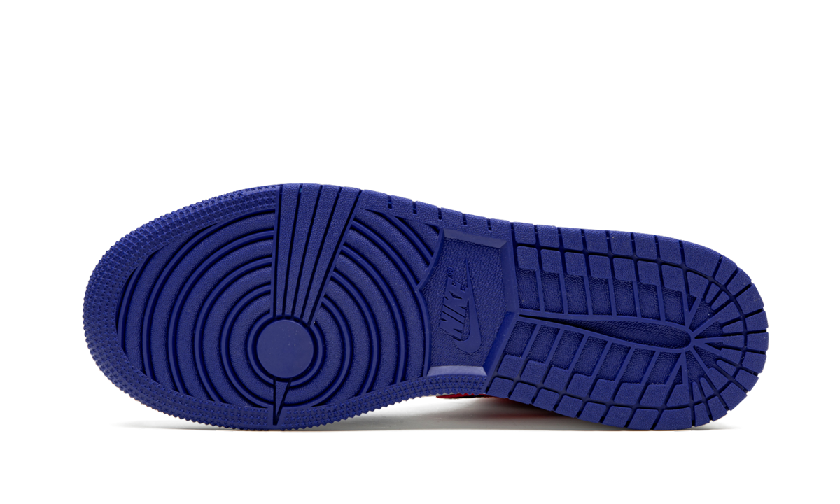 jordan 1 mid rush blue university red gs+BQ6931-146+bottom view
