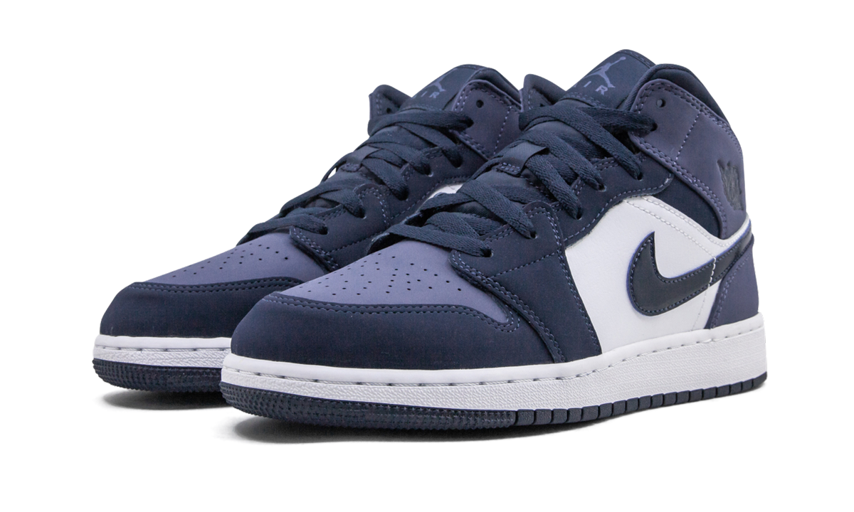 jordan 1 mid sanded purple gs+554725-445+diagnol left view