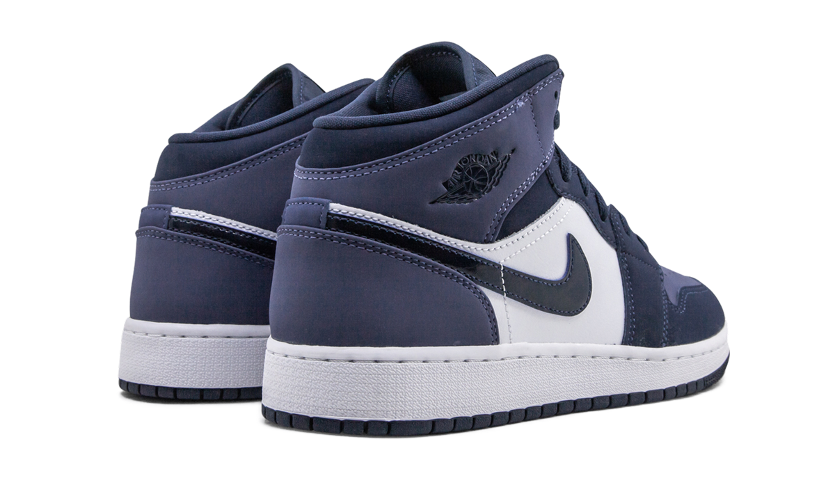 jordan 1 mid sanded purple gs+554725-445+diagnol right behind view