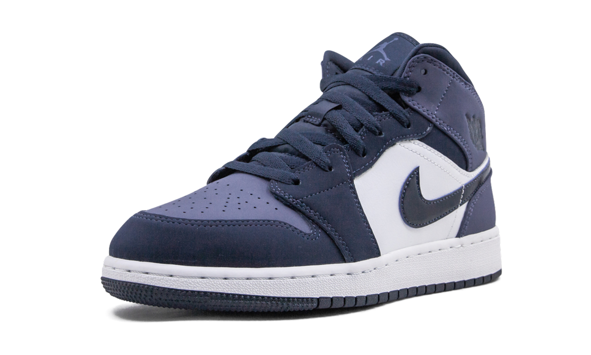 jordan 1 mid sanded purple gs+554725-445+left diagnol single view