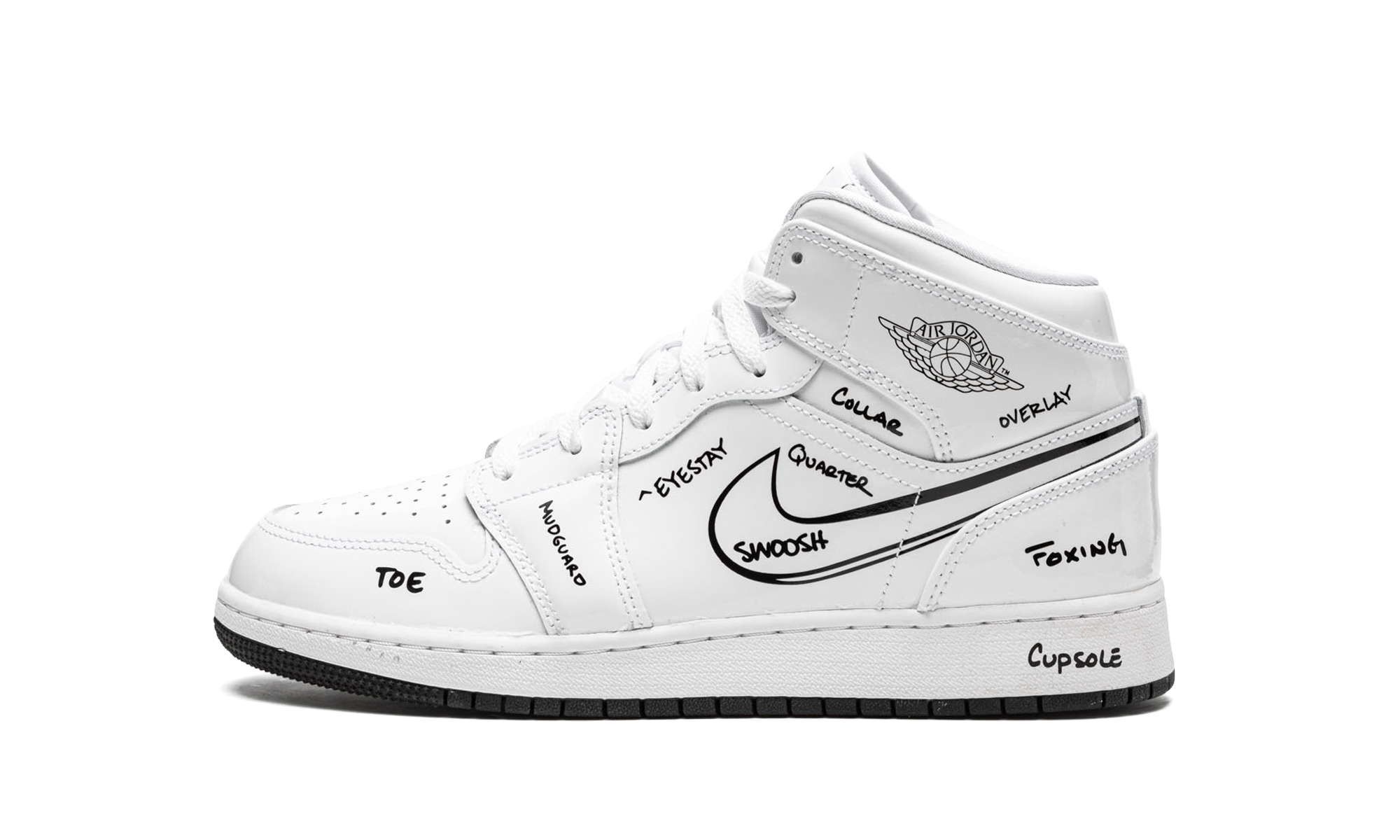 jordan 1 mid schematic gs+DQ1864-100+diagnol right view 1