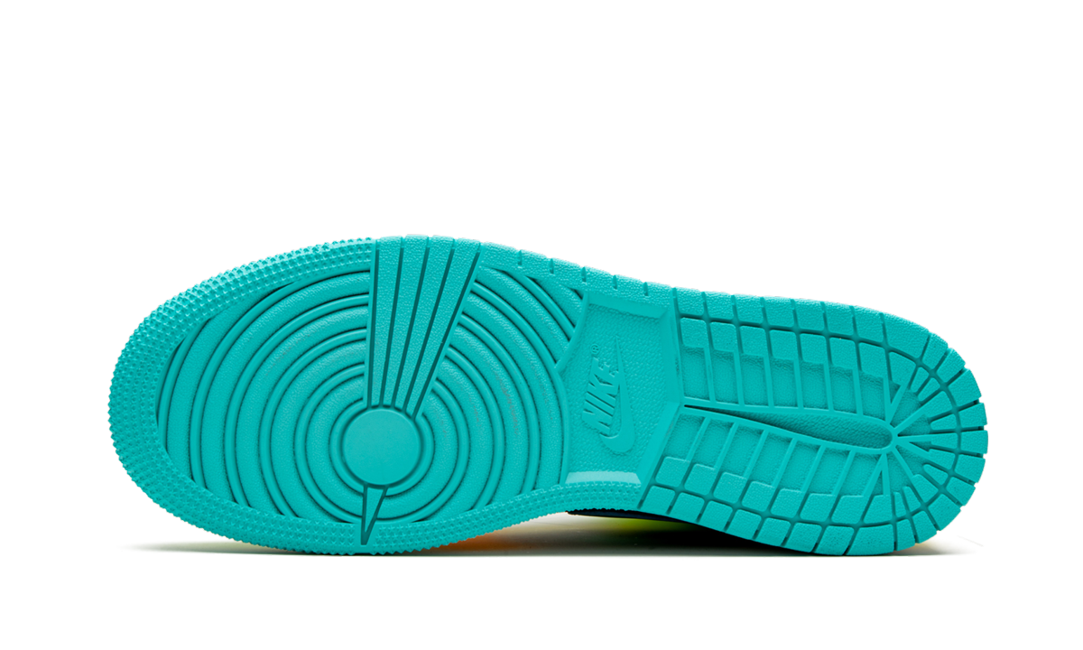 jordan 1 mid se aurora green gs+bq6931-037+bottom view