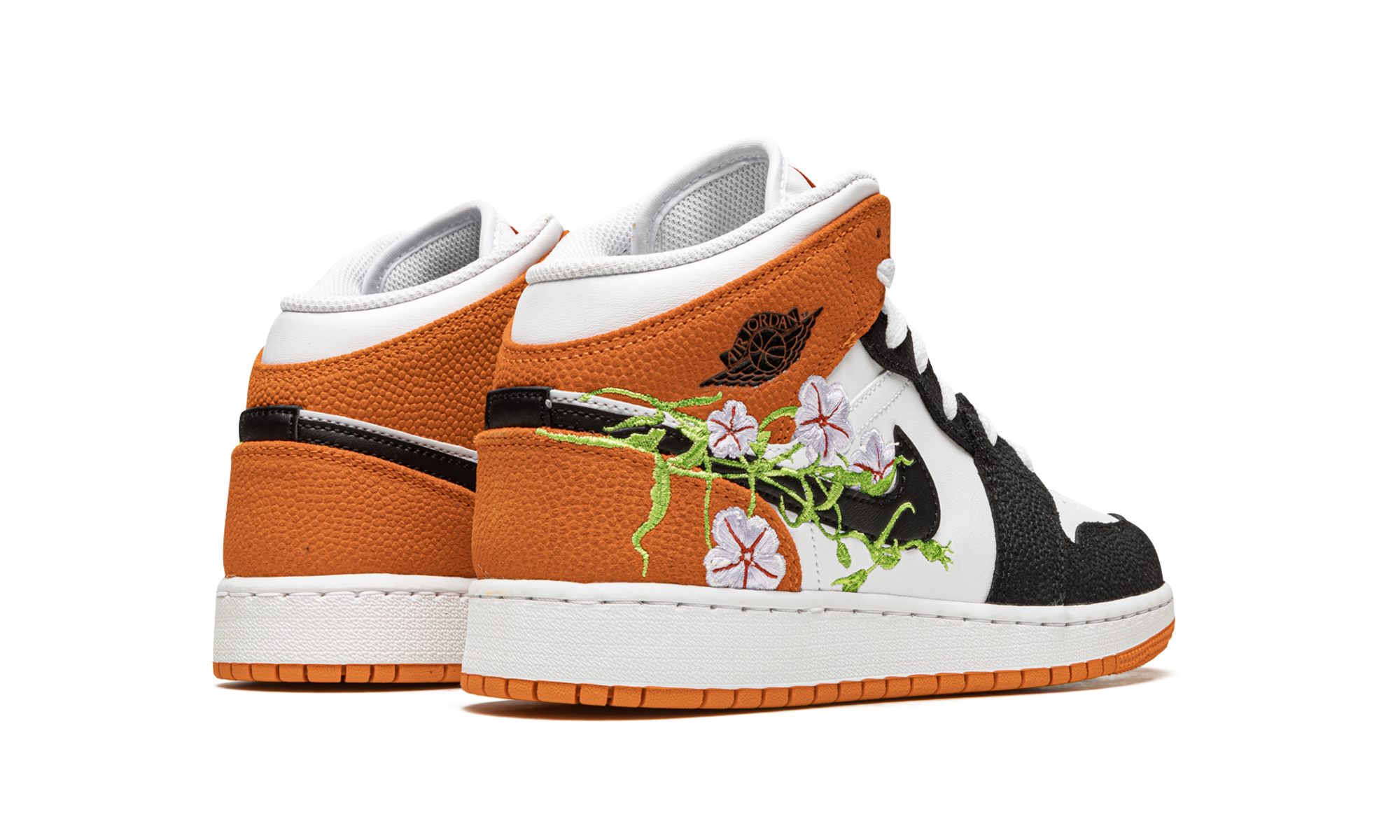 jordan 1 mid se basketball blossom gs+DQ8390-100+diagnol right behind view
