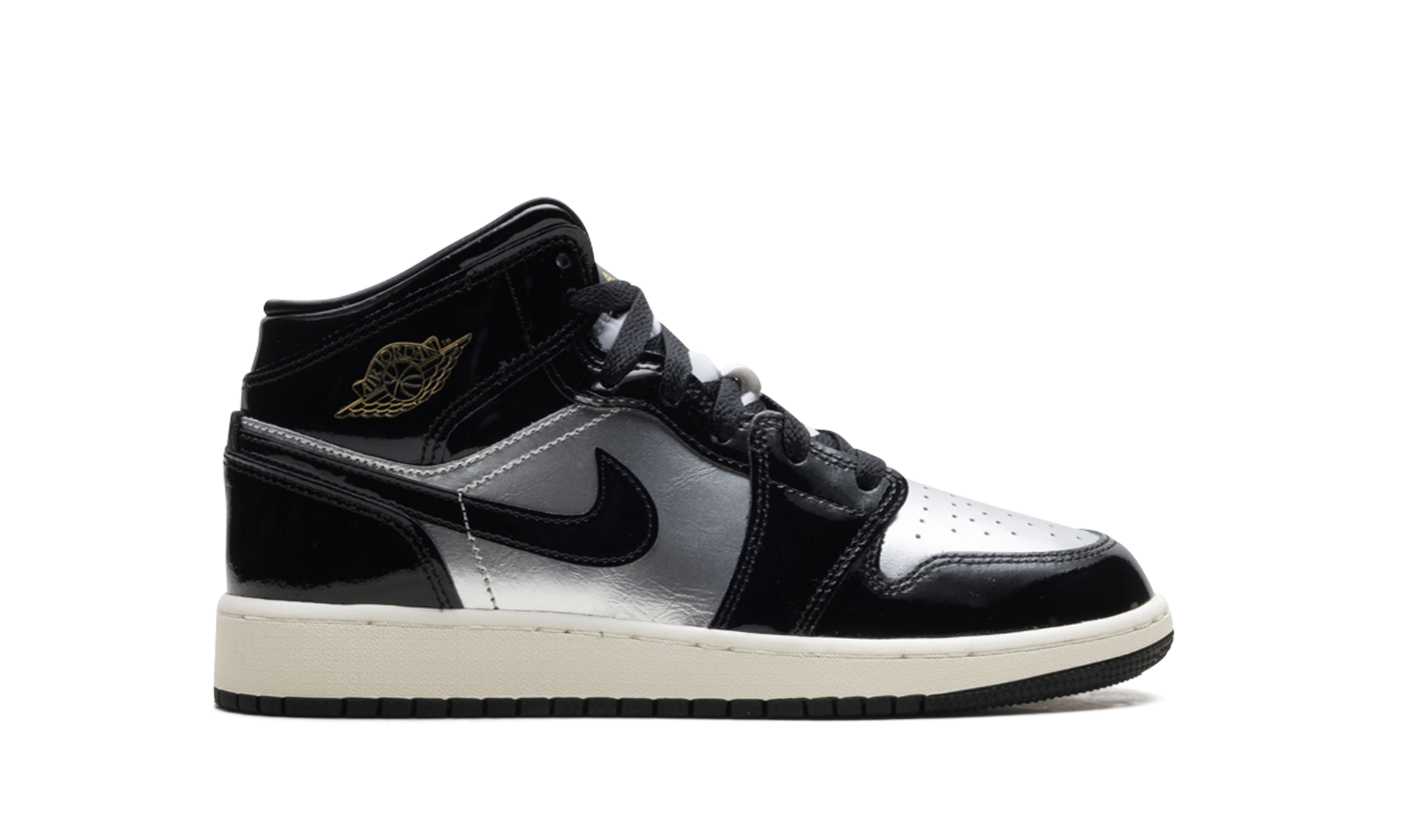 jordan 1 mid se black metallic silver sail metallic gold gs+FZ3938-001+right view
