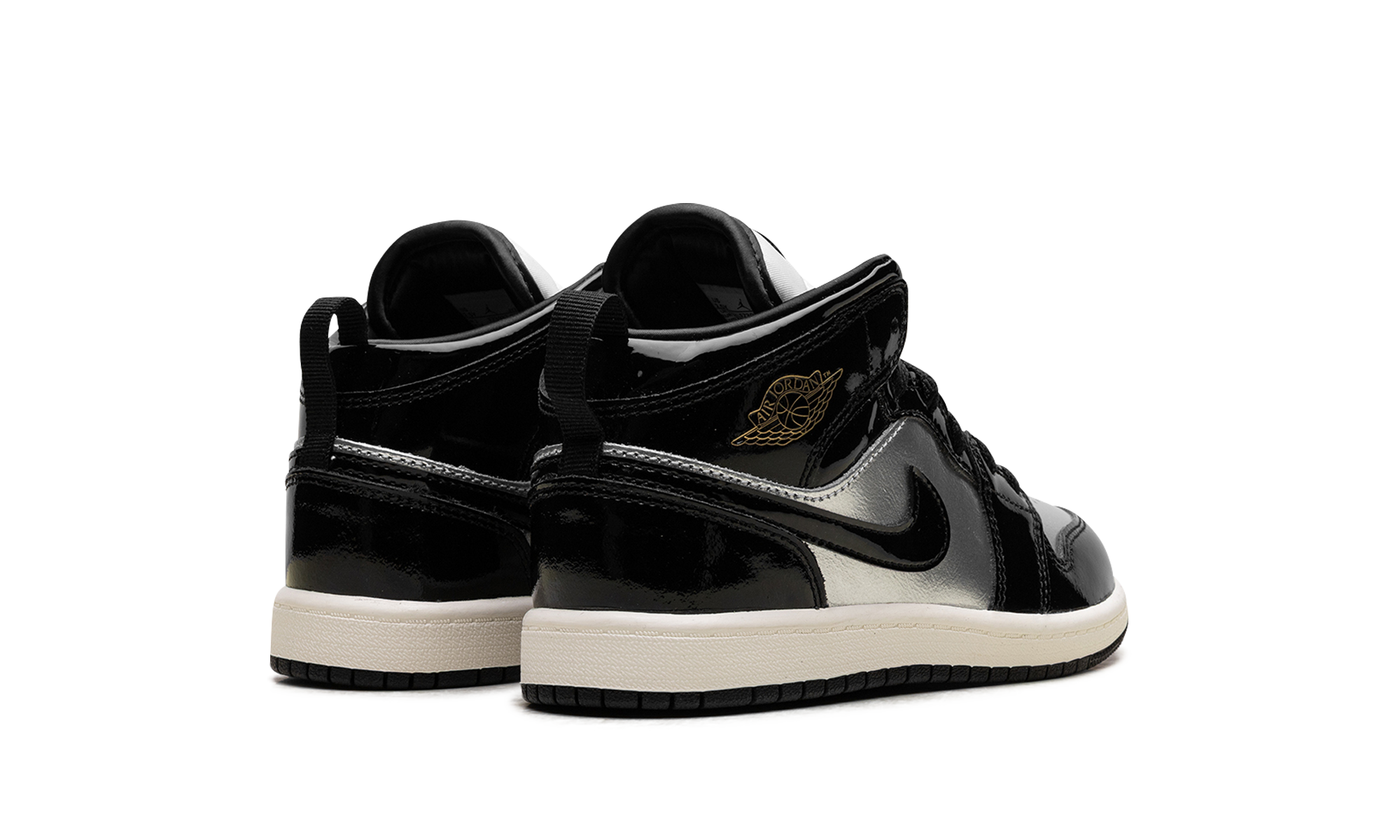 jordan 1 mid se black metallic silver sail metallic gold ps+FZ3937-001+diagnol right behind view