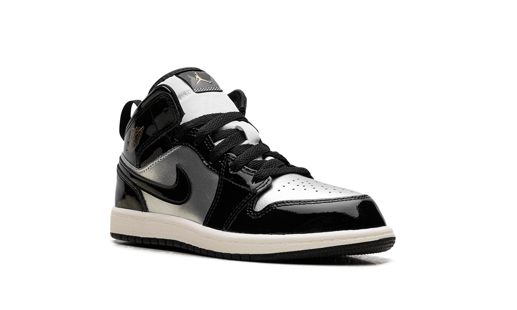 jordan 1 mid se black metallic silver sail metallic gold ps+FZ3937-001+diagnol right view
