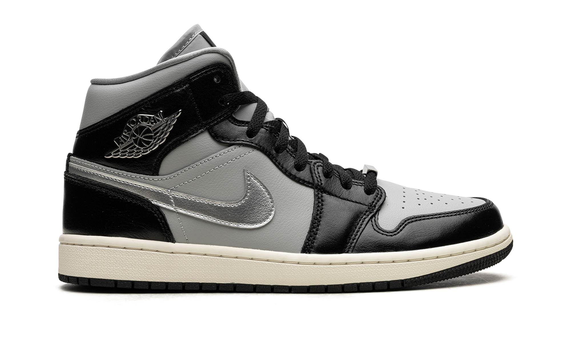 jordan 1 mid se black metallic silver women s+FB9892-002+right view