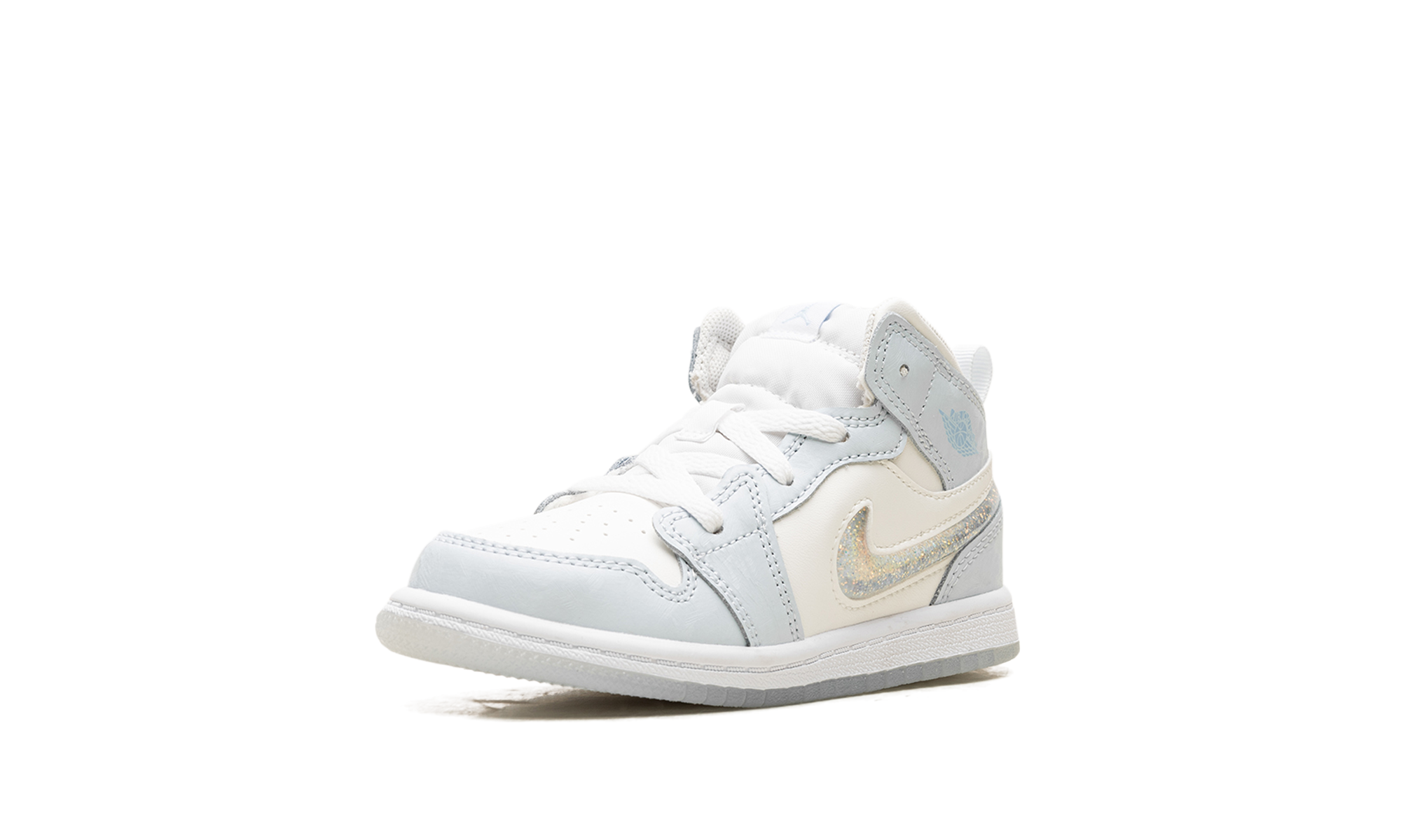 jordan 1 mid se blue tint summit white white ice blue td+FQ9116-400+left diagnol single view