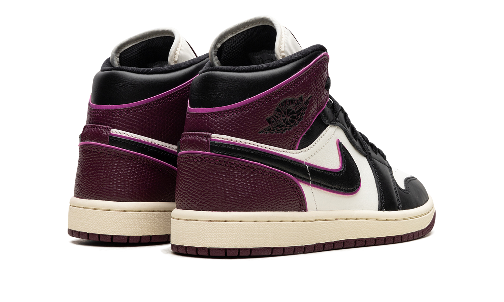 jordan 1 mid se bordeaux women s+FQ7818-101+diagnol right behind view