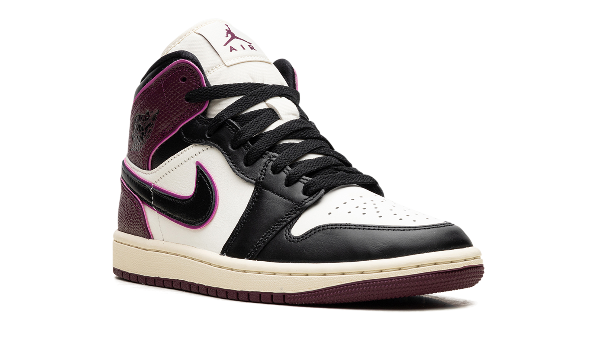 jordan 1 mid se bordeaux women s+FQ7818-101+diagnol right view