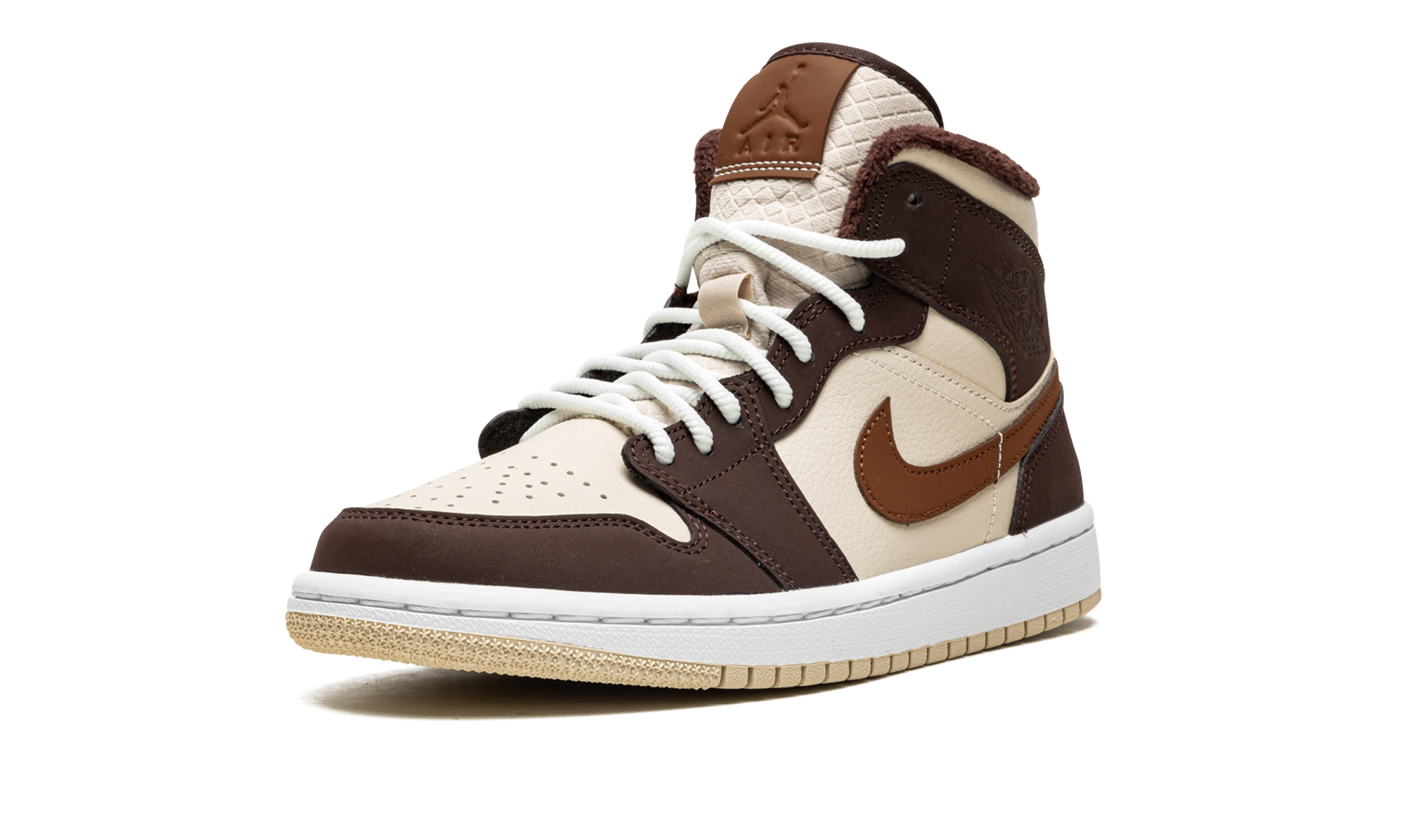 jordan 1 mid se brown basalt oatmeal women s+DO6699-200+left diagnol single view
