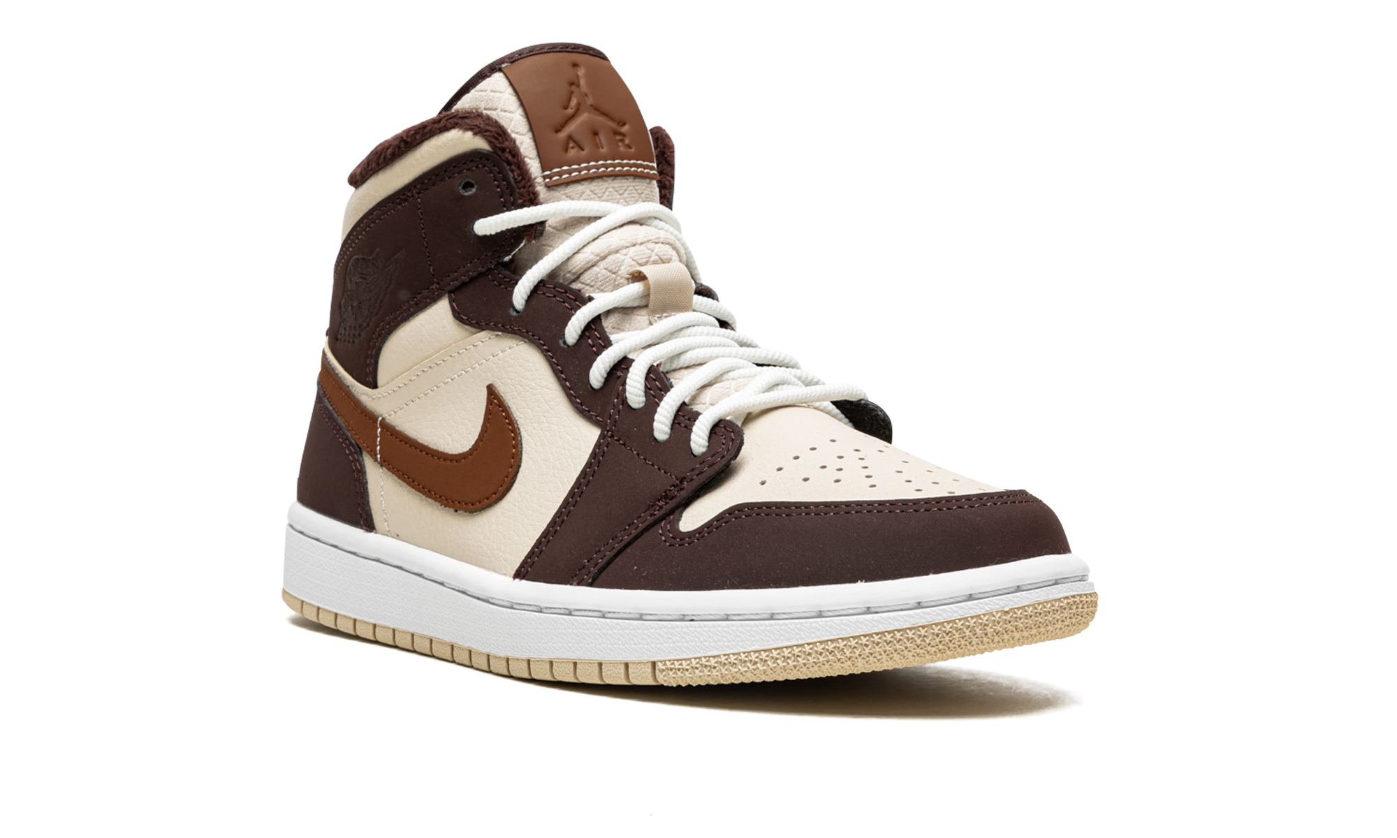 jordan 1 mid se brown basalt oatmeal women s+DO6699-200+diagnol right view