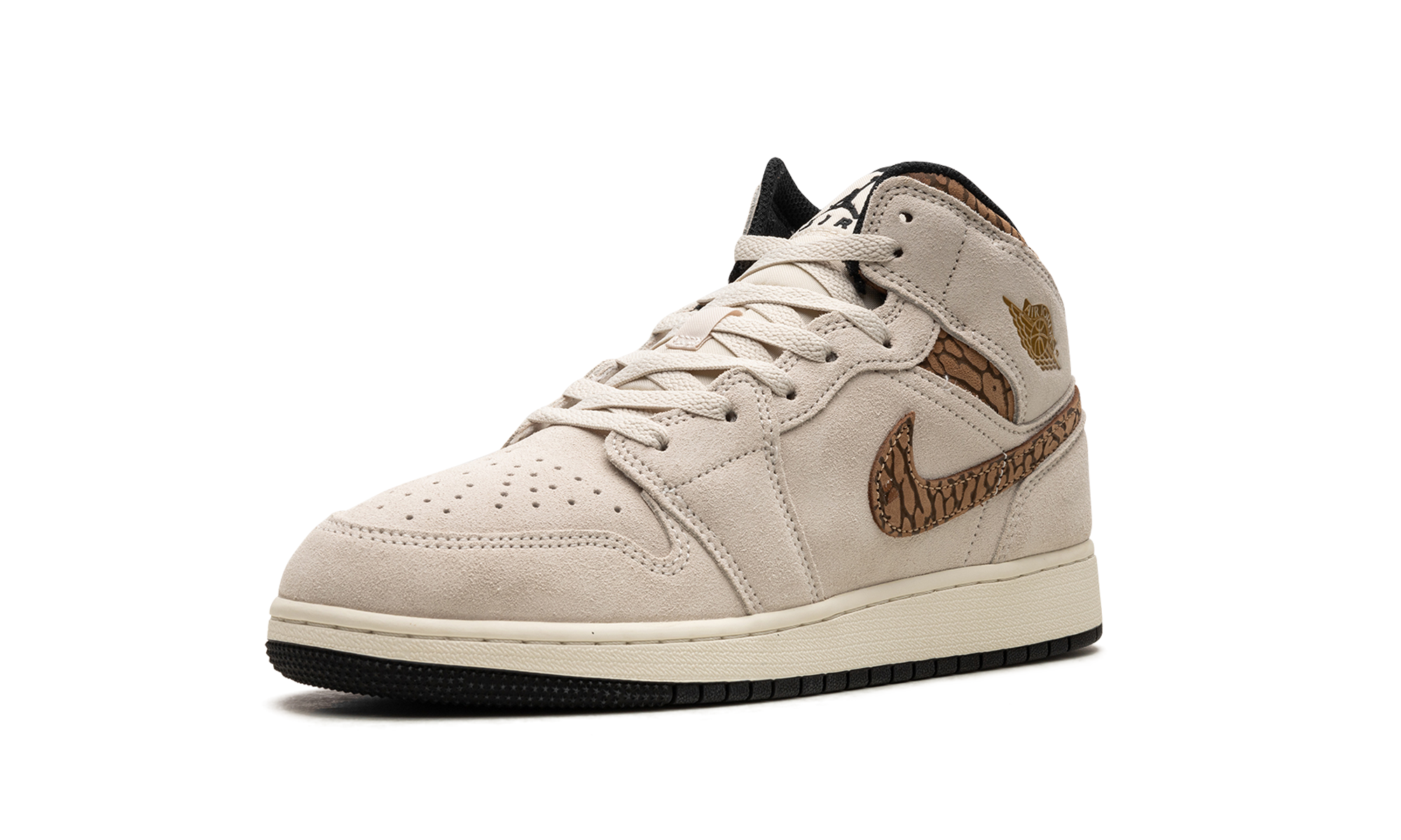 jordan 1 mid se brown elephant gs+DZ5369-102+left diagnol single view
