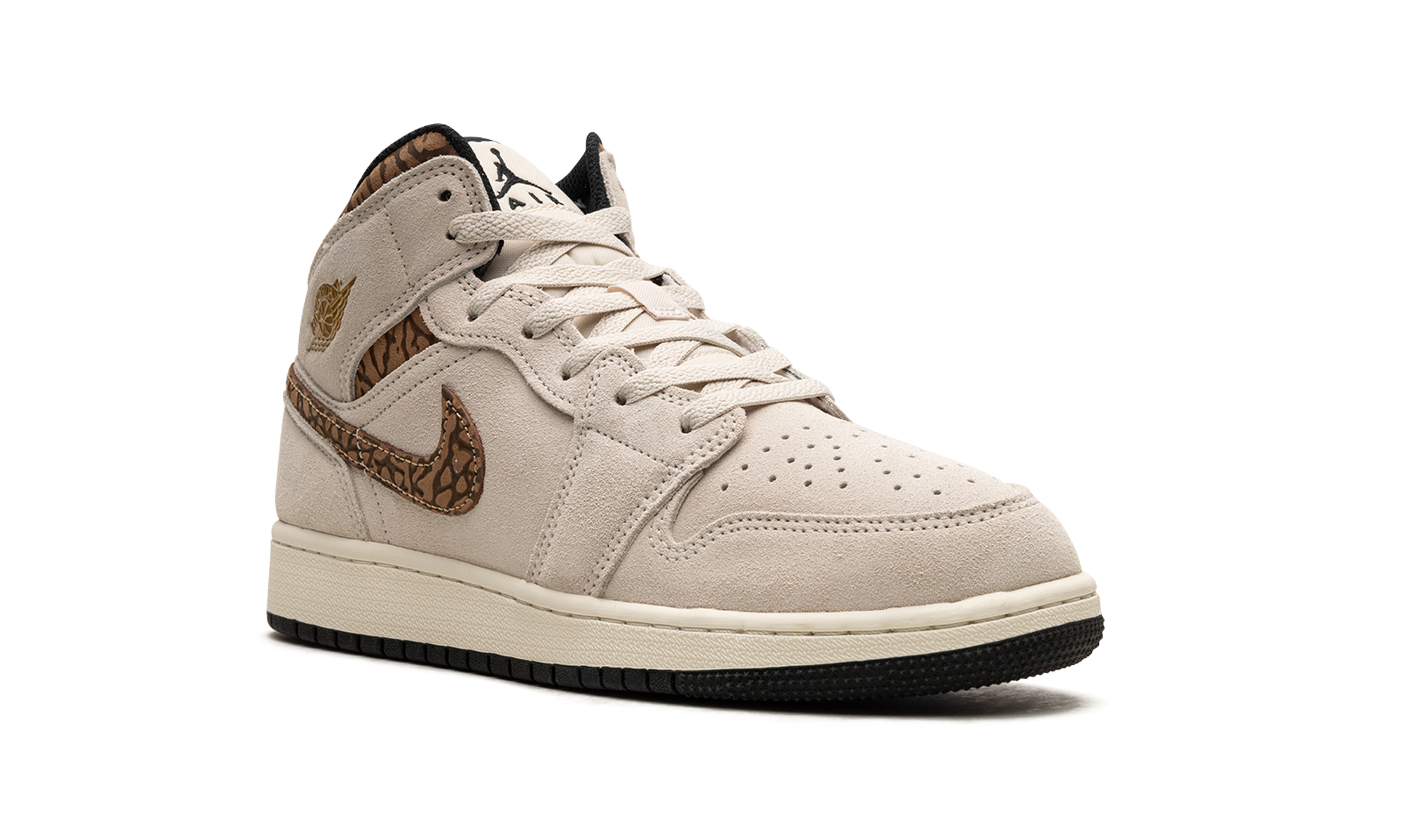jordan 1 mid se brown elephant gs+DZ5369-102+diagnol right view