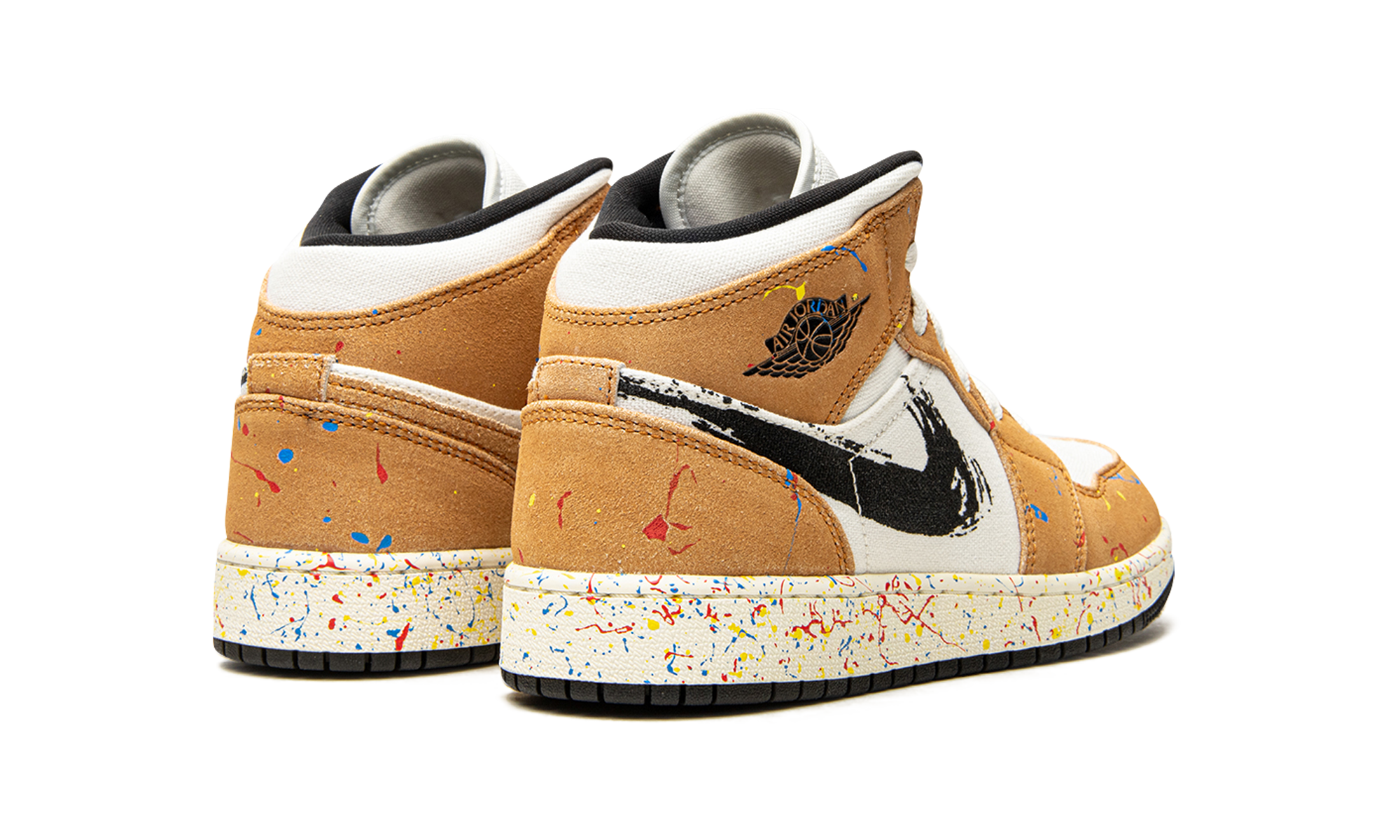 jordan 1 mid se brushstroke gs+DA8006-100+diagnol right behind view