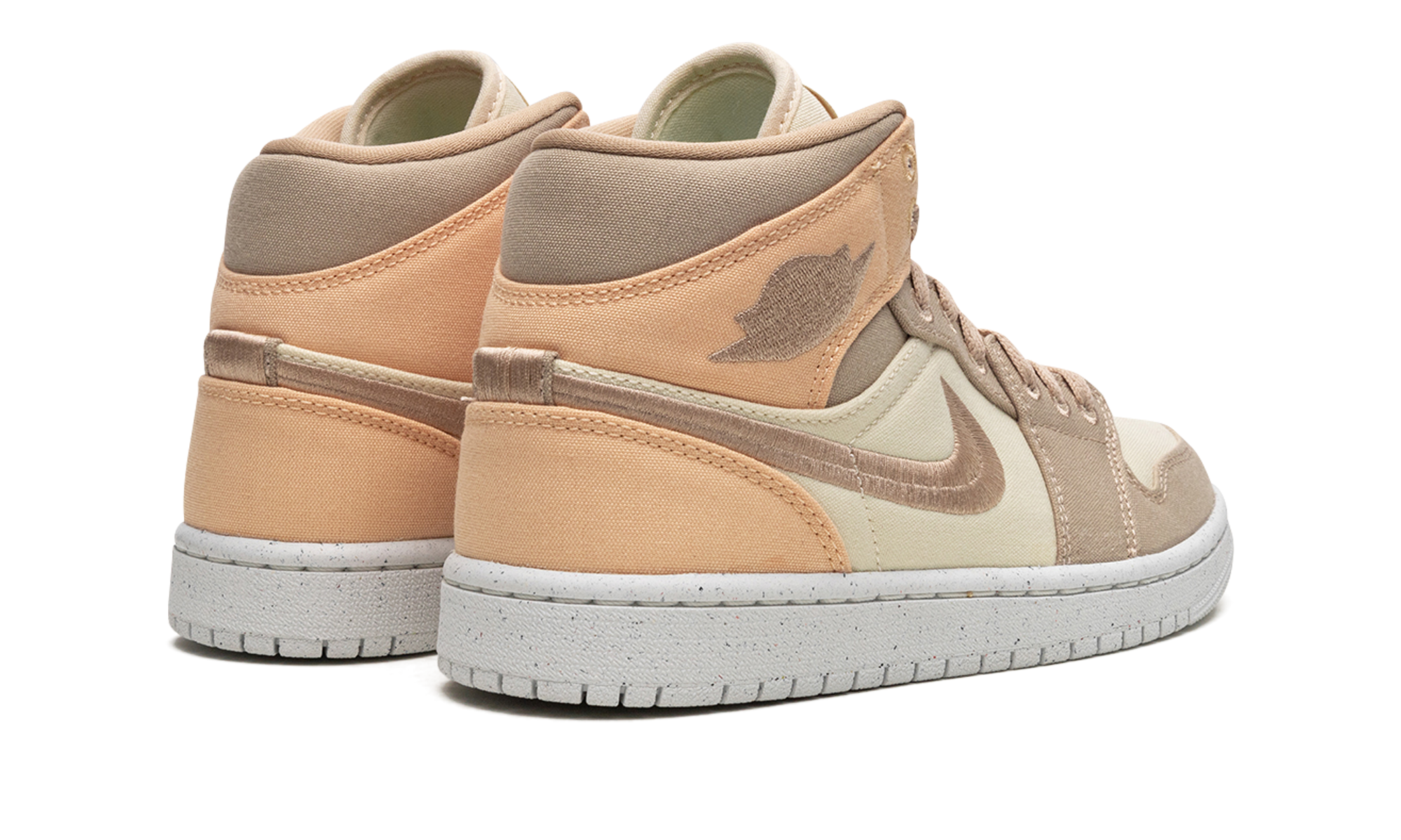 jordan 1 mid se canvas khaki women s+DV0427-102+diagnol right behind view