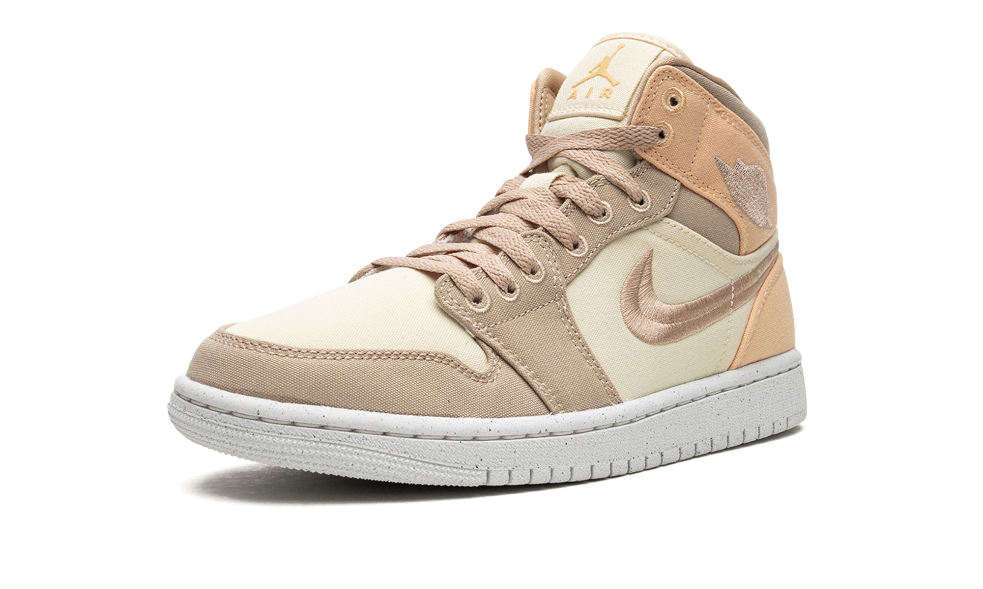 jordan 1 mid se canvas khaki women s+DV0427-102+left diagnol single view