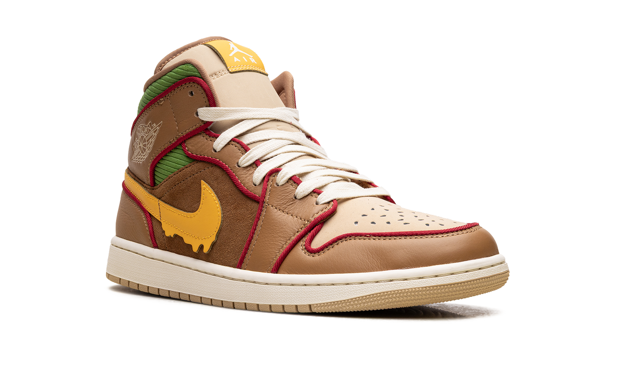 jordan 1 mid se cheeseburger+IB7403-224+diagnol right view