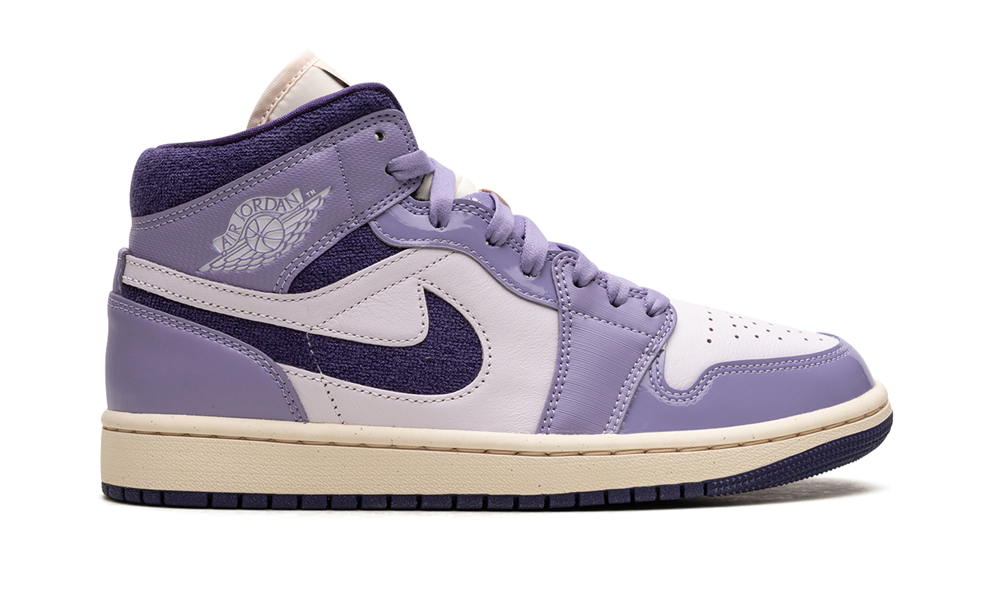 jordan 1 mid se chenille sky j light purple women s+DZ3745-500+diagnol right view