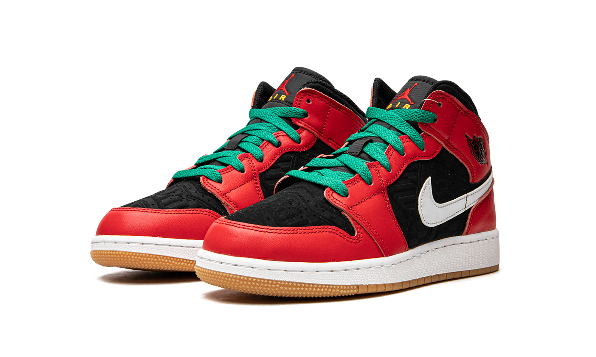 jordan 1 mid se christmas gs+DQ8418-006+diagnol left view