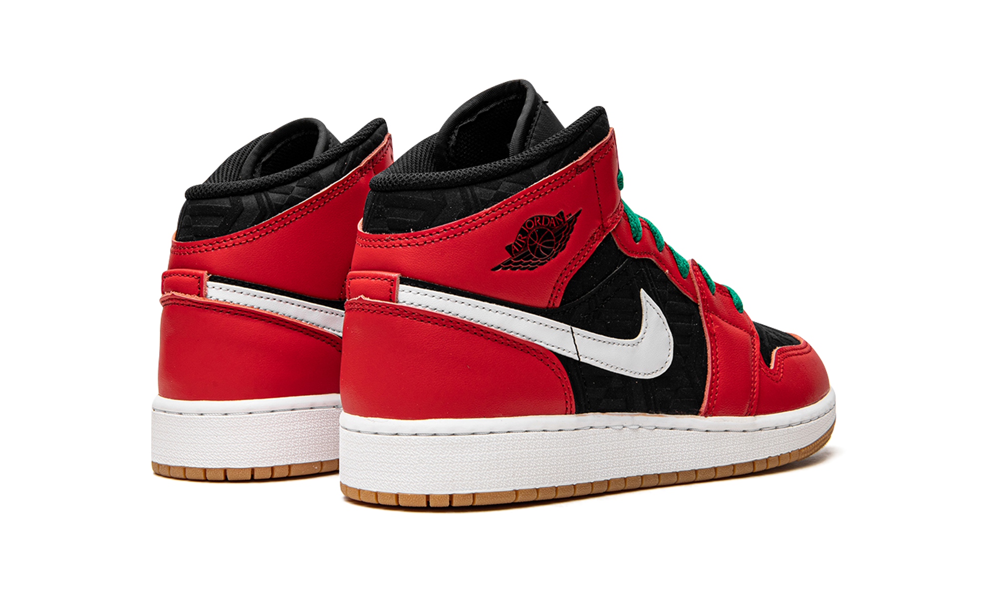 jordan 1 mid se christmas gs+DQ8418-006+diagnol right behind view