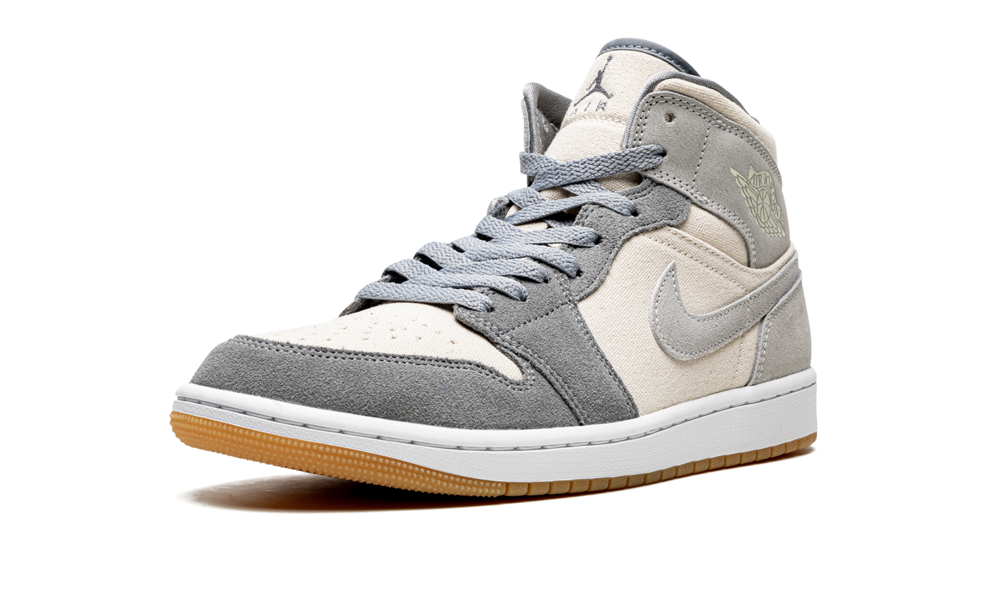 jordan 1 mid se coconut milk particle grey+DN4281-100+left diagnol single view