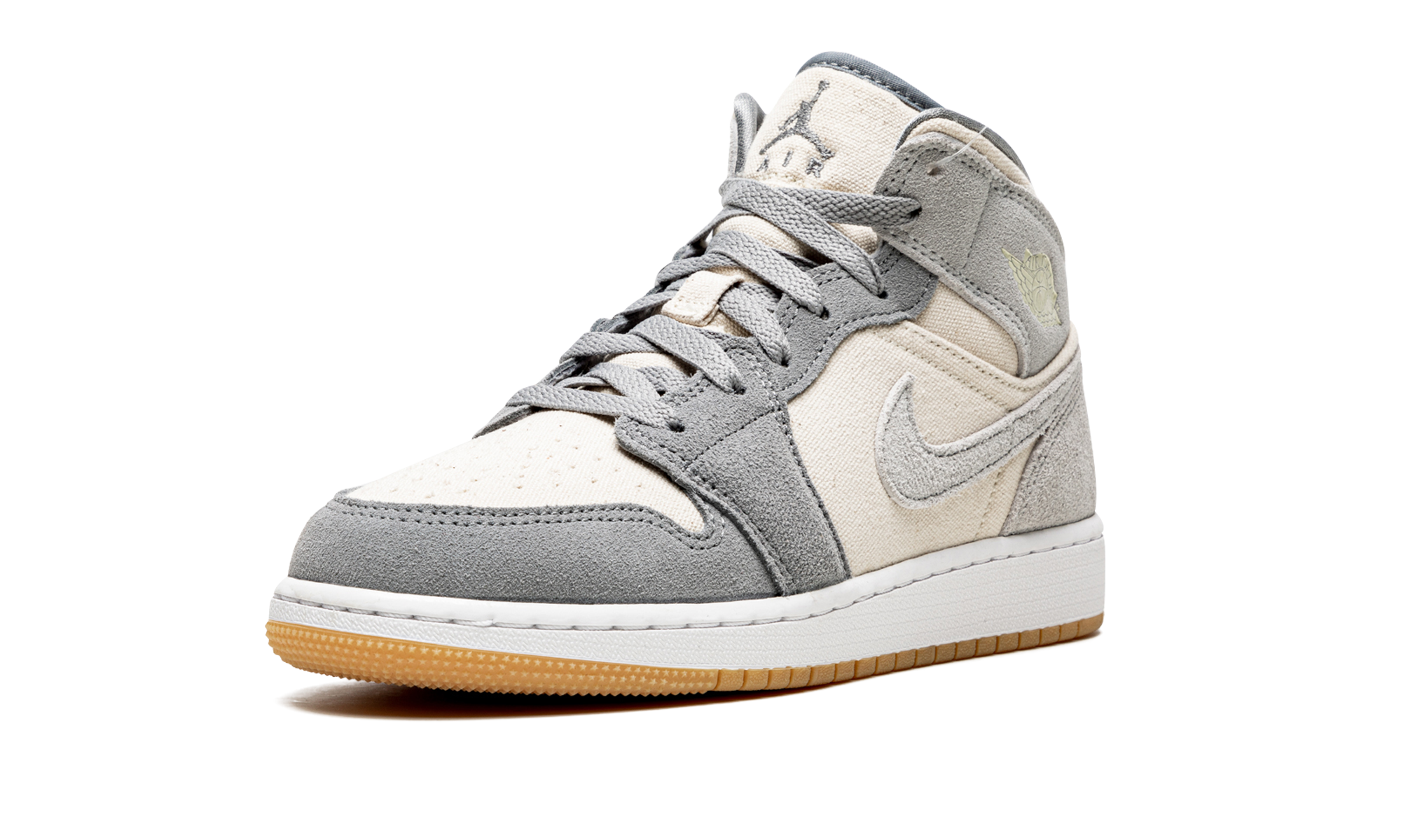 jordan 1 mid se coconut milk particle grey gs+DN4346-100+left diagnol single view