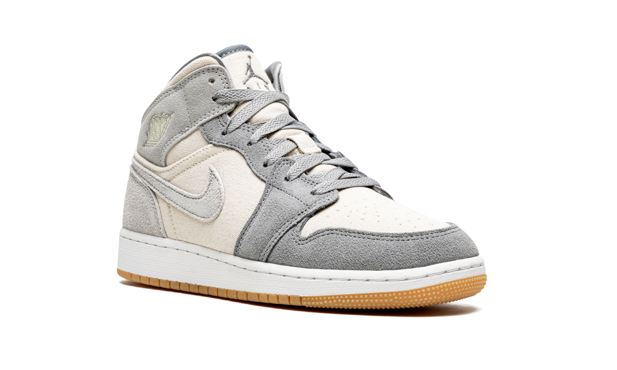 jordan 1 mid se coconut milk particle grey gs+DN4346-100+diagnol right view