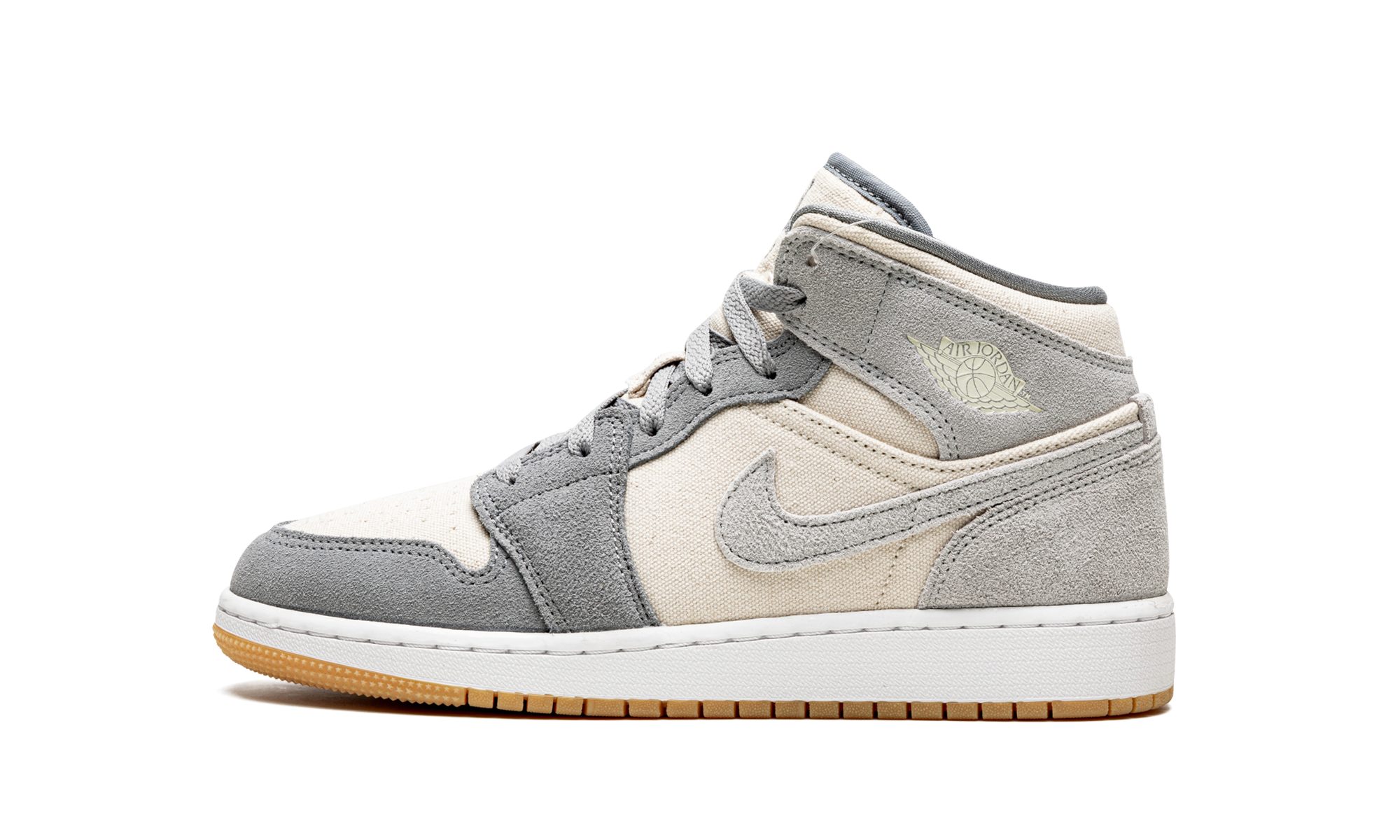 jordan 1 mid se coconut milk particle grey gs+DN4346-100+diagnol right view 1