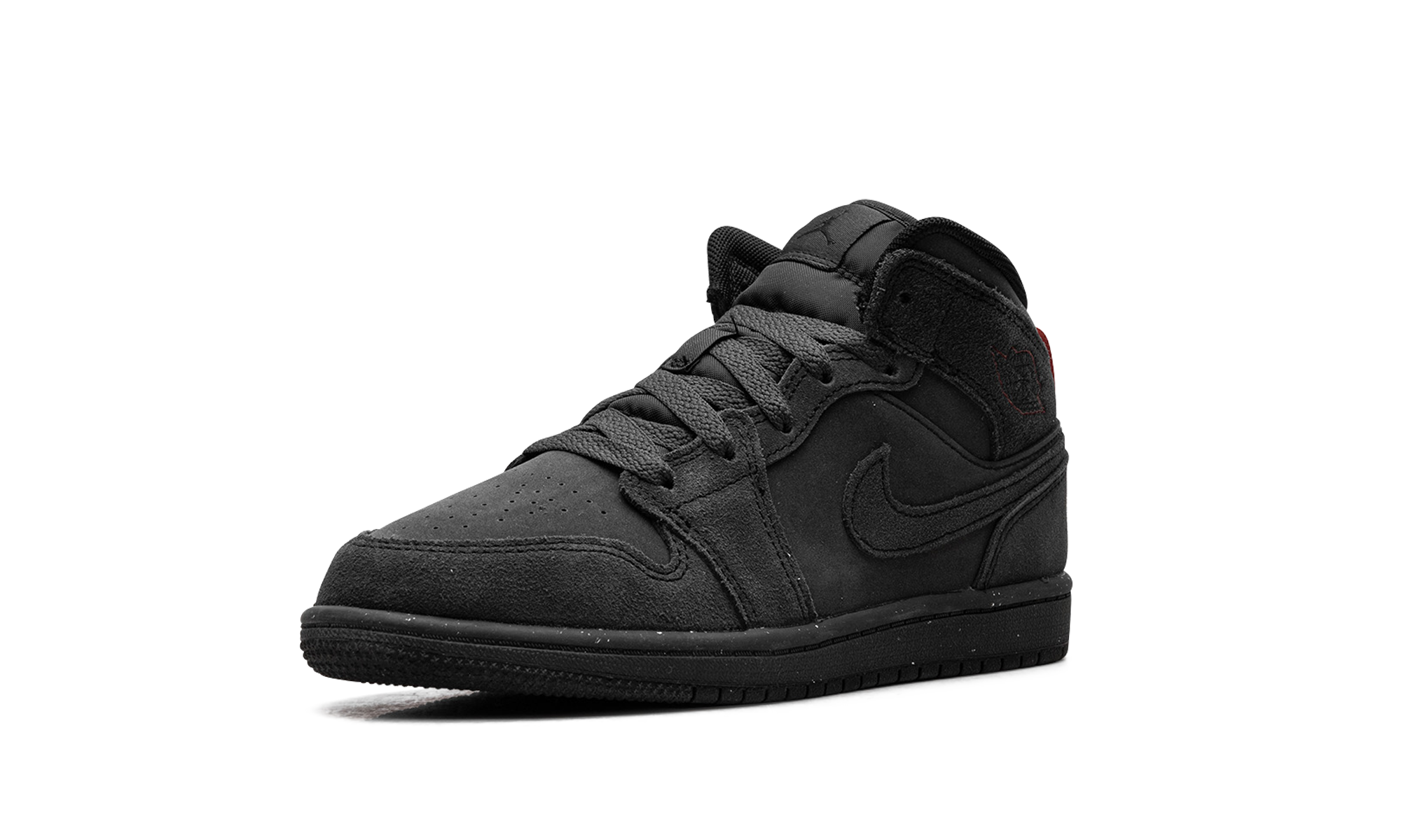 jordan 1 mid se craft dark smoke grey varsity red black ps+FQ7754-001+left diagnol single view