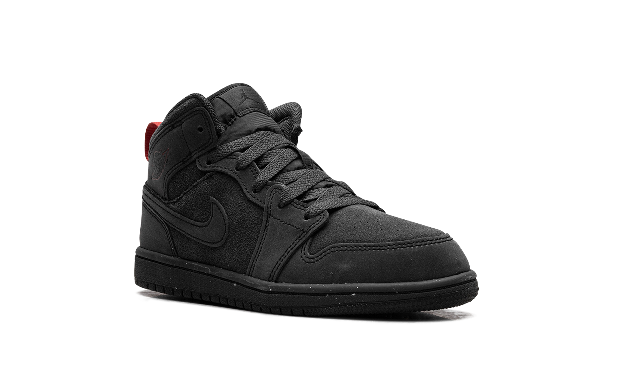 jordan 1 mid se craft dark smoke grey varsity red black ps+FQ7754-001+diagnol right view