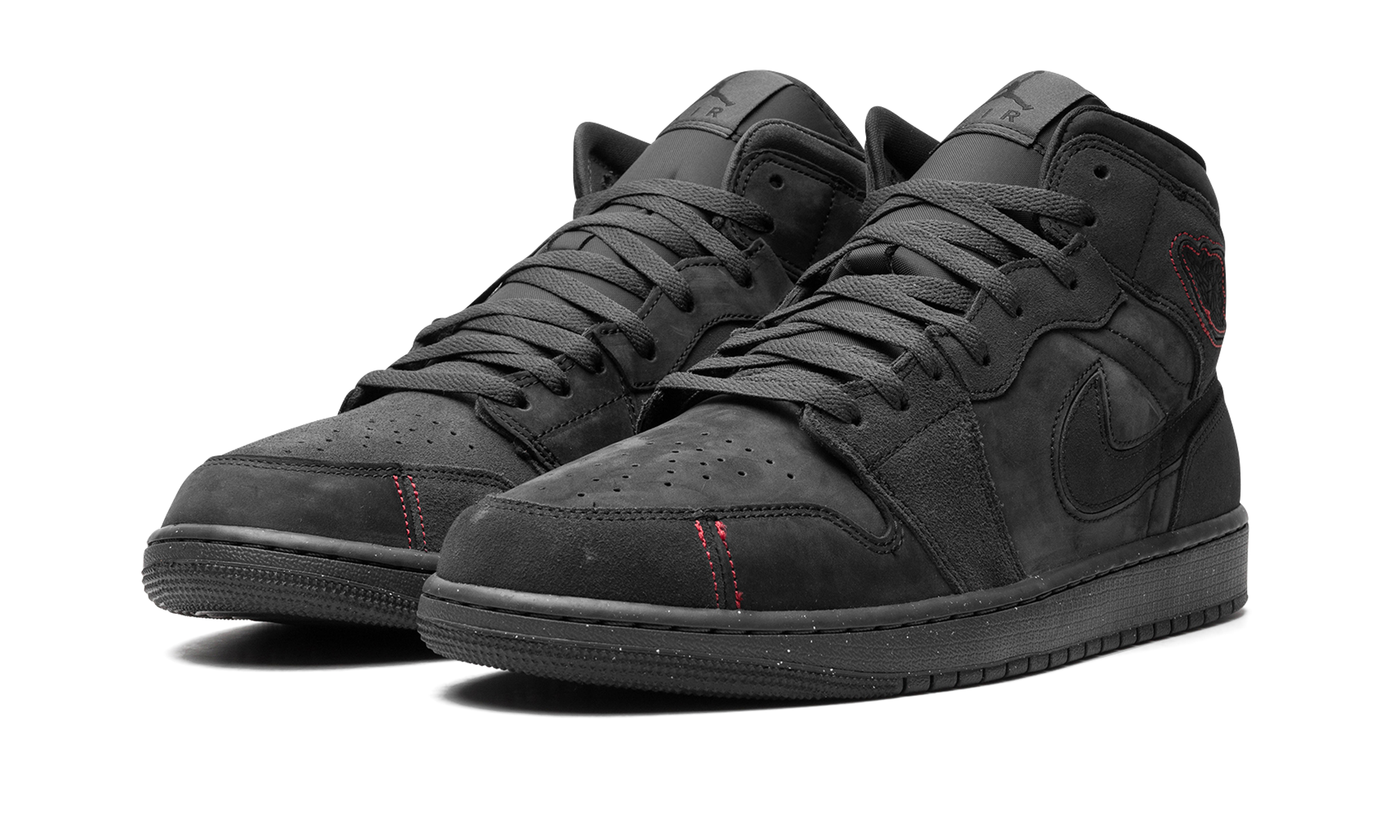 jordan 1 mid se craft dark smoke red+FD8634-001+diagnol left view